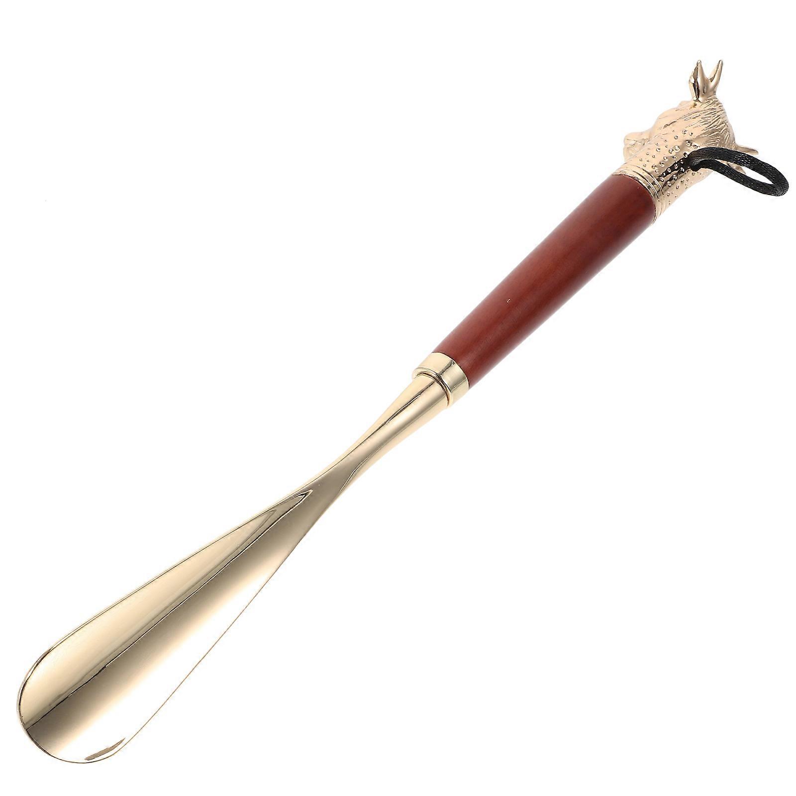 5Pcs Alloy And Wood Shoe Horn 32Cm Long Handle Suitable For High Heels Boots Daily Home Travel Use