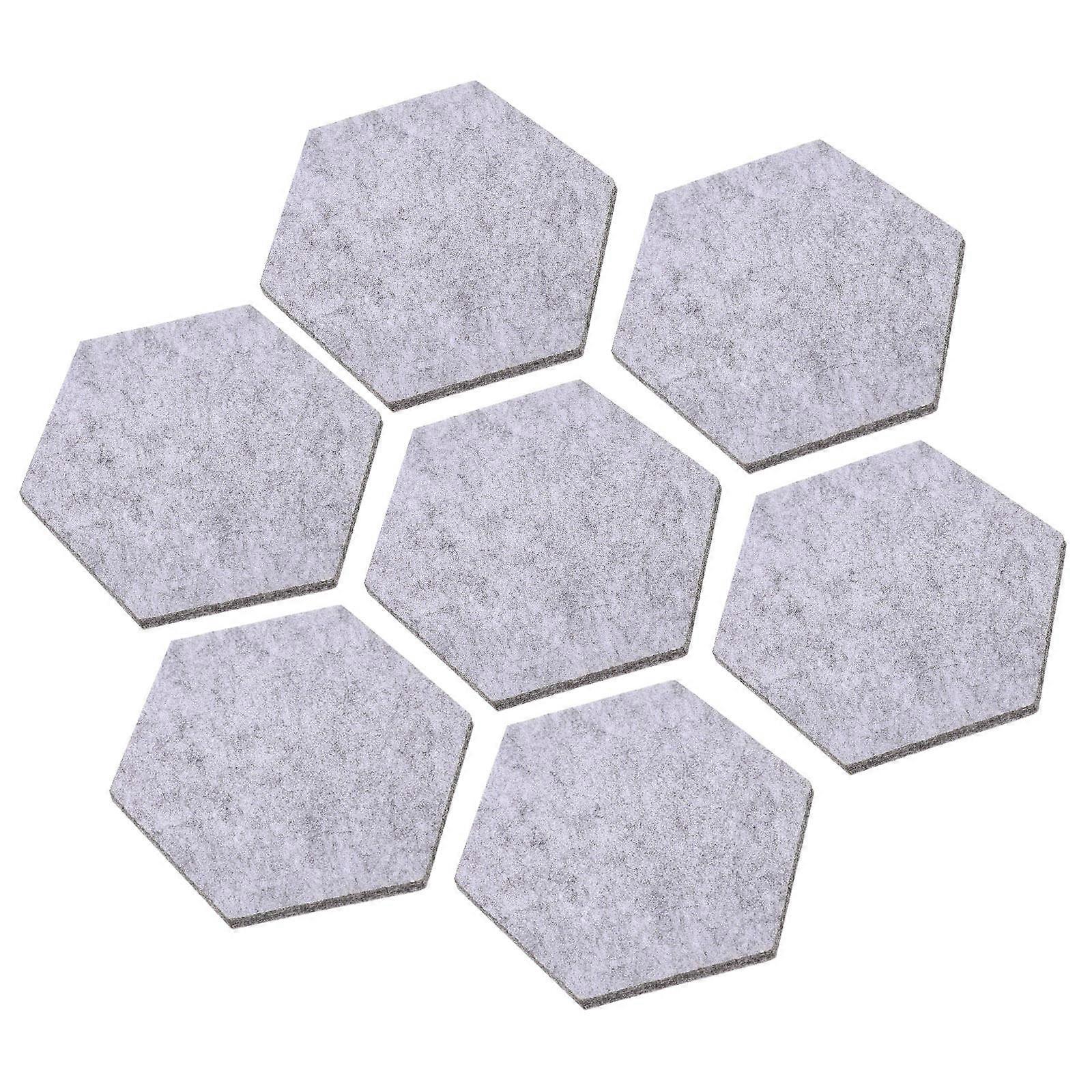 Grey Felt Hexagon Wall Board 12 Pcs for Memo Display Decoration and Sound Insulation