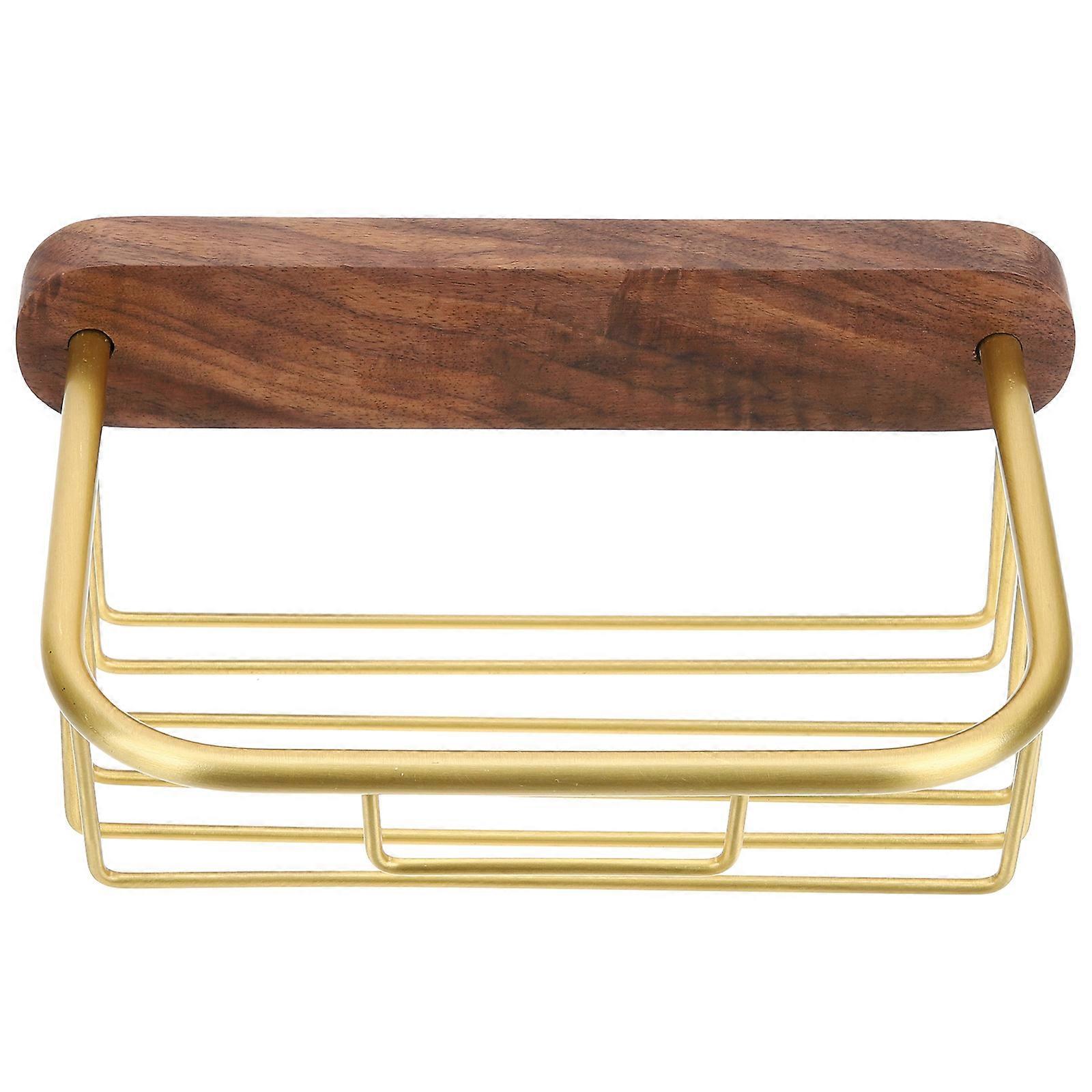 Wall Mounted Bathroom Storage Rack Stand for 2Pcs Punch Free Use