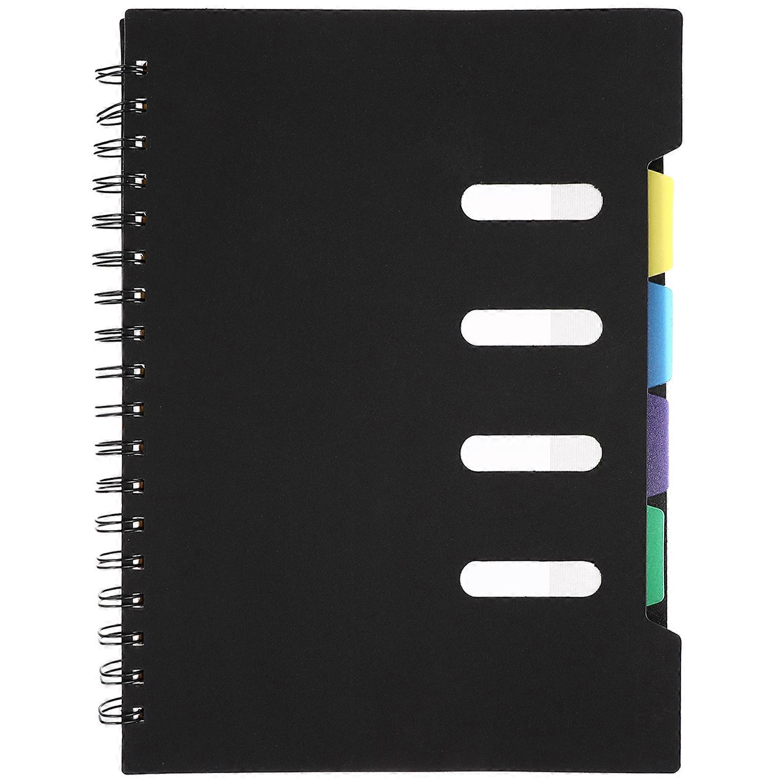 Spiral Bound Notebook Wide Ruled For Travelers Black Rectangular Weekly Planning 1Pcs