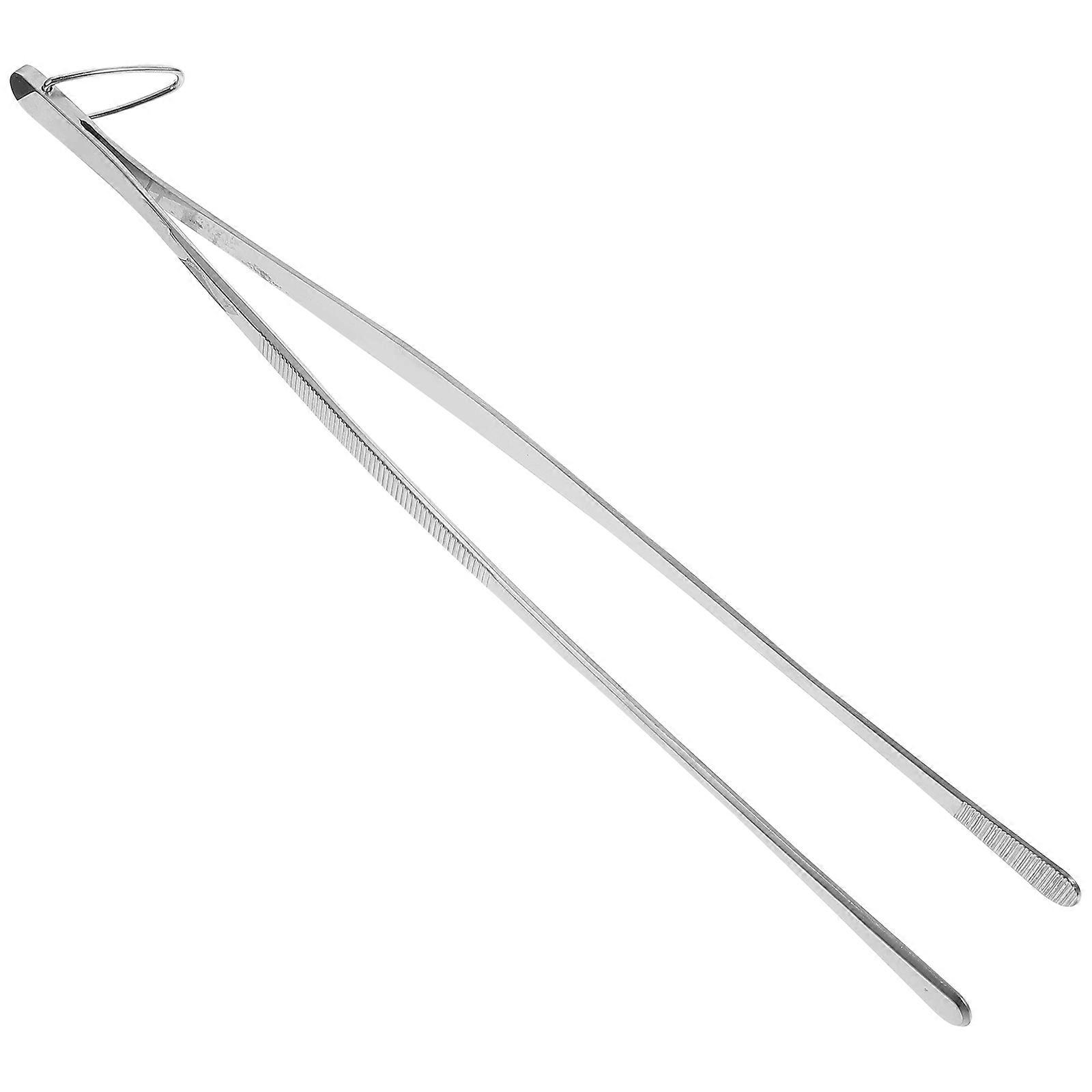 5Pcs Stainless Steel Kitchen Tweezers with Elongated Tips for Use in Buffets and Restaurants Featuring Hook Design