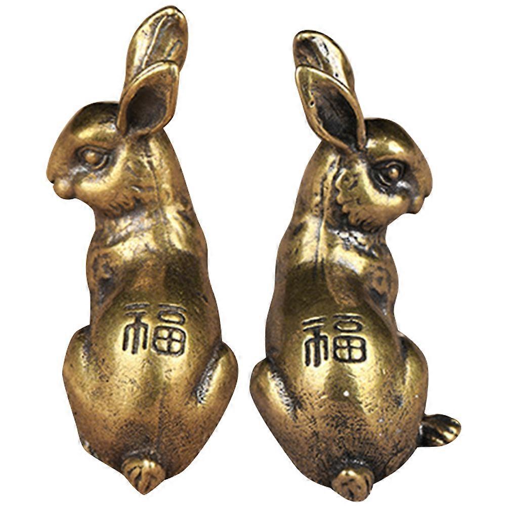 Brass Craft Rabbit Statues Classic Bunny Figurines for Home Use 4Pairs