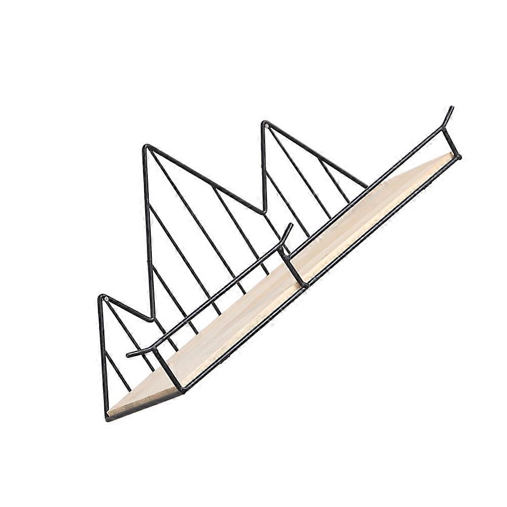 Wooden Wall Mount Shelf Black Storage Rack for Storage 3Pcs