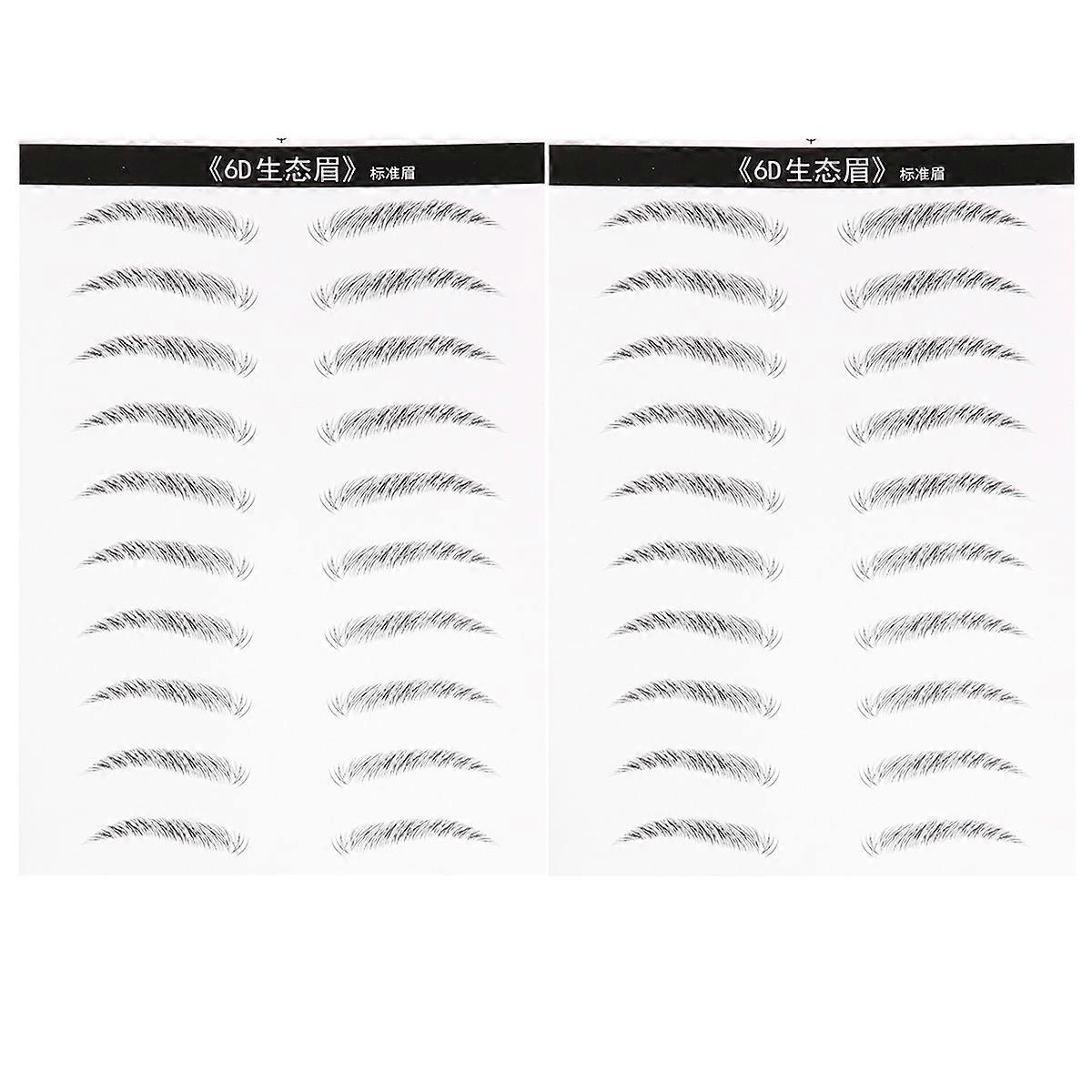 Eyebrow Makeup Tools Simulation Eyebrow for Makeup Use 6 Sheets 20Pairs