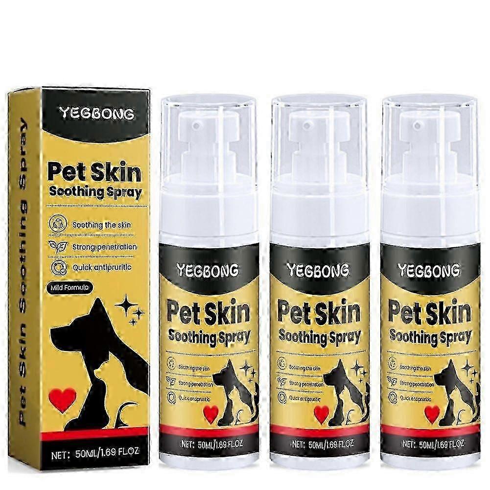 1-3x תרסיס להרגעת עור חיות מחמד, תרסיס לטיפוח עור כלבים וחתולים, תרסיס להקלה על נקודות חמות וגירוד