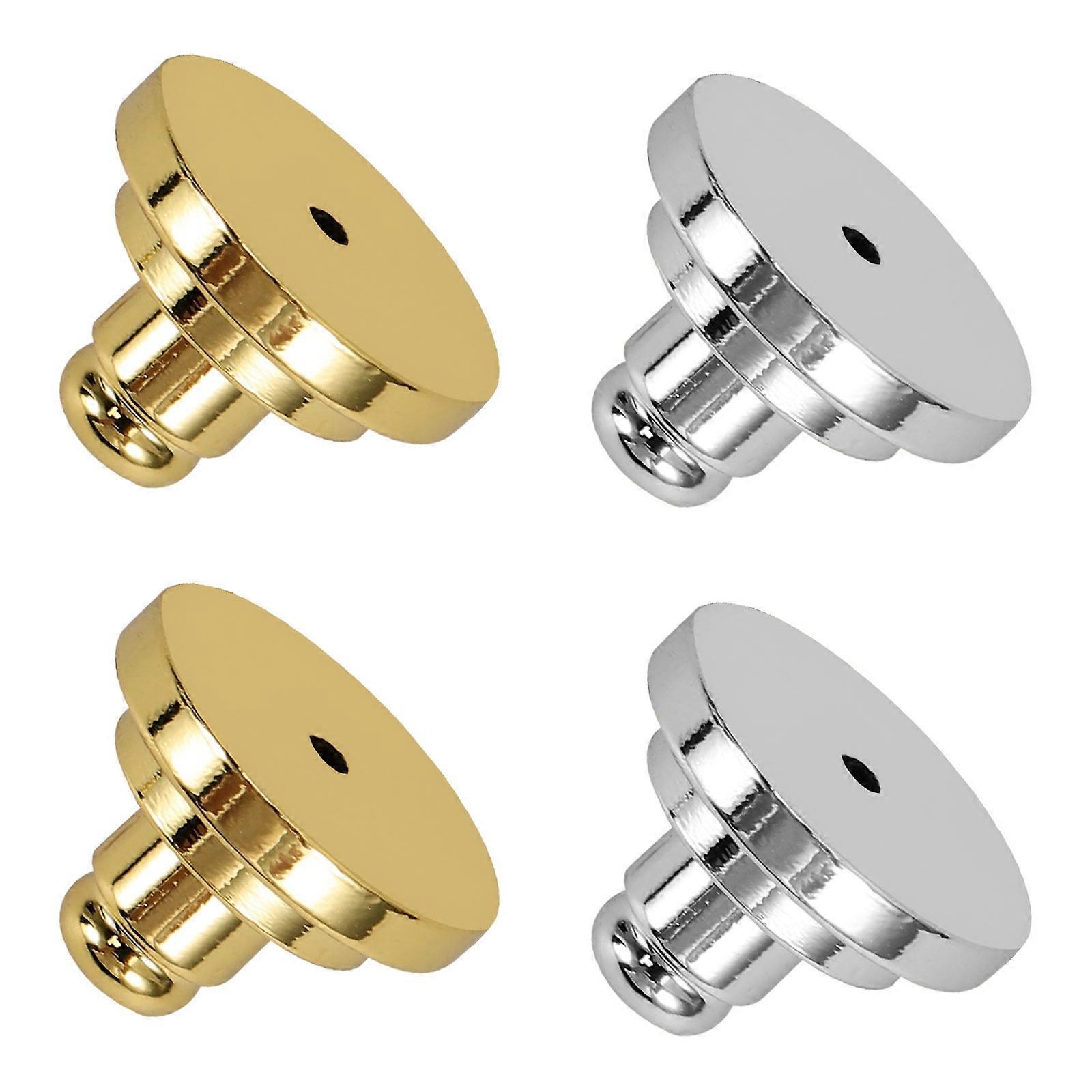 Earring Backings Earrings Backs Flying Disc Shape Gold Color Brass Material Safety Function 4Pcs