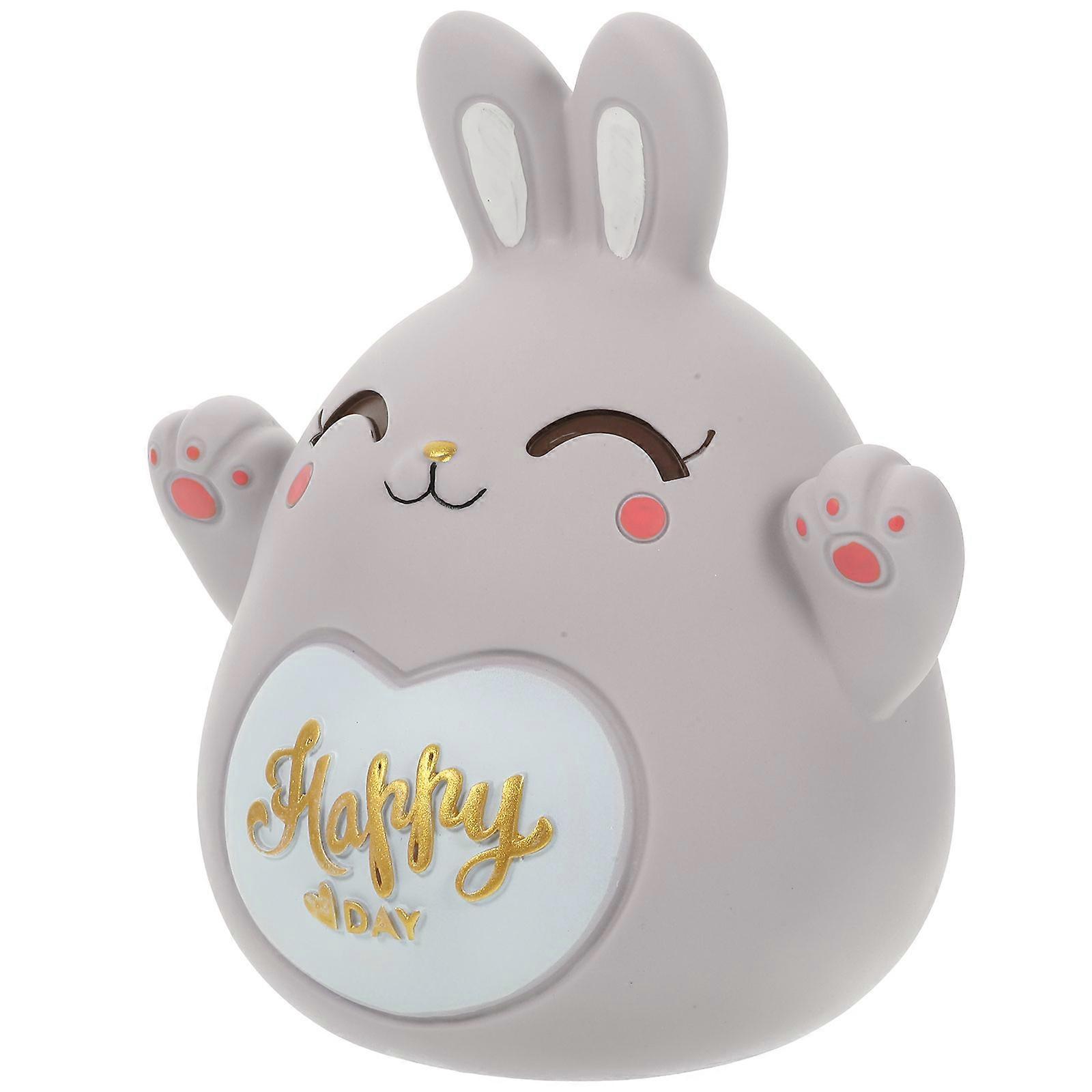 Bunny Shaped Decorative Saving Pot For Children And Families In Grey Color With Money Saving Function 1 Piece