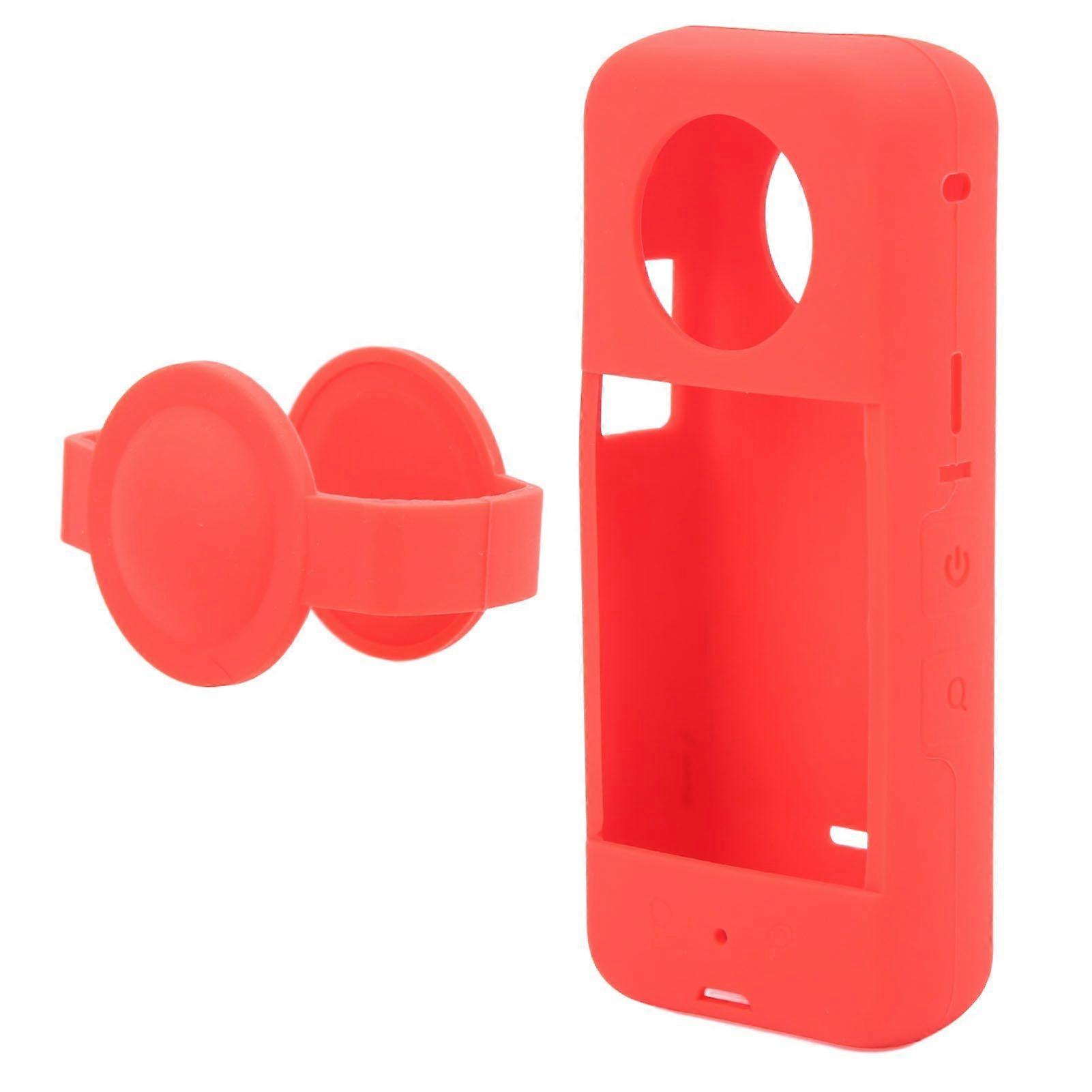 Silicone Camera Protective Case Flexible Elastic Anti Falling Panoramic Camera Sleeve Cover for Insta360 ONE X3 Red