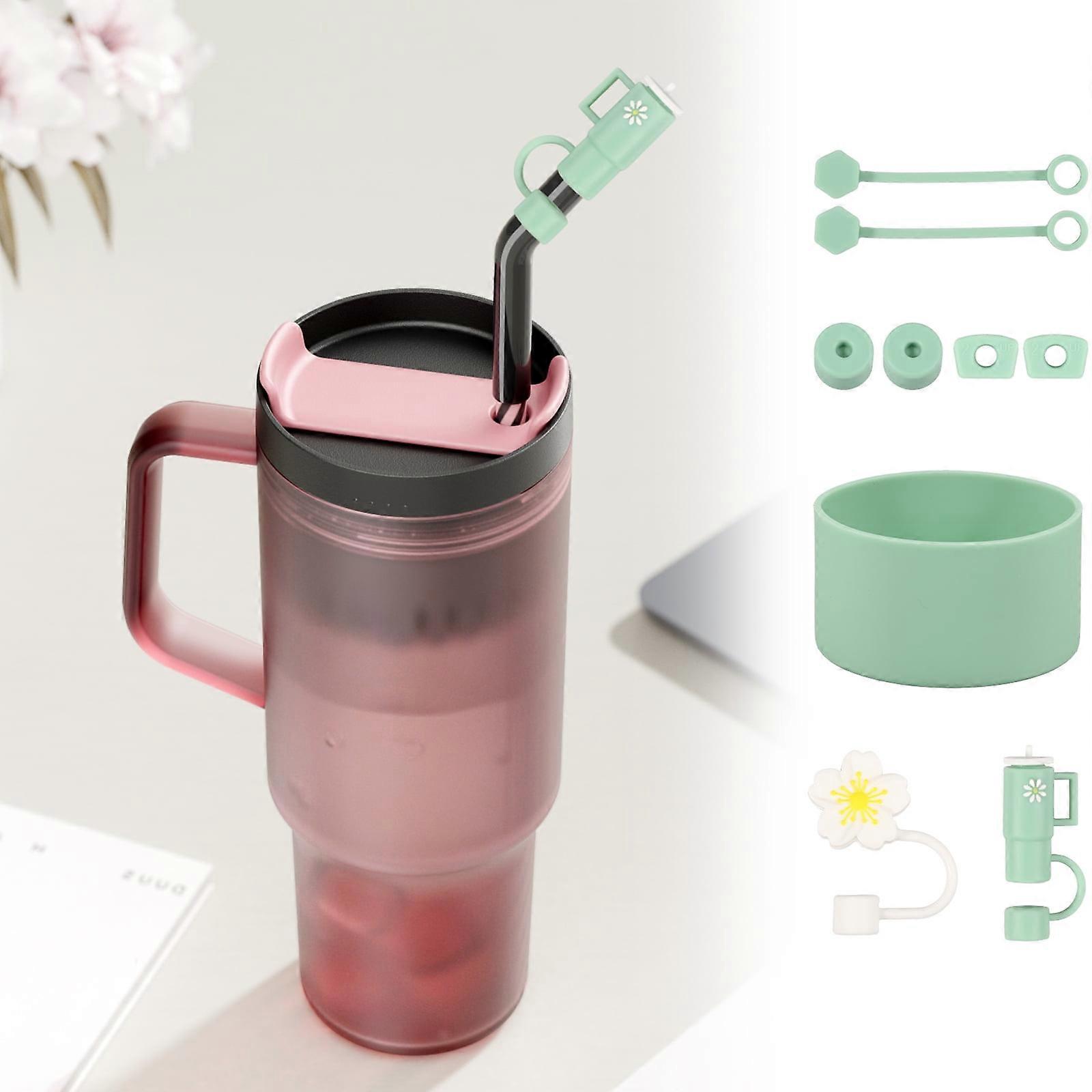 Silicone Straw Topper Cap Compatible with Water Bottles - Leakproof, Compact, Reusable Straw Cover Protector