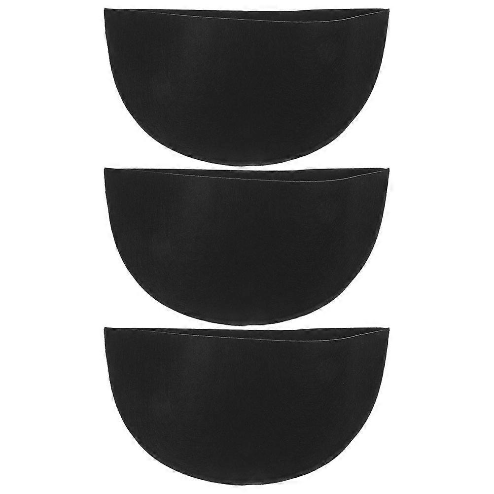 Felt Planter Basket Liners for Stable Plant Support 15Pcs Black Half Round