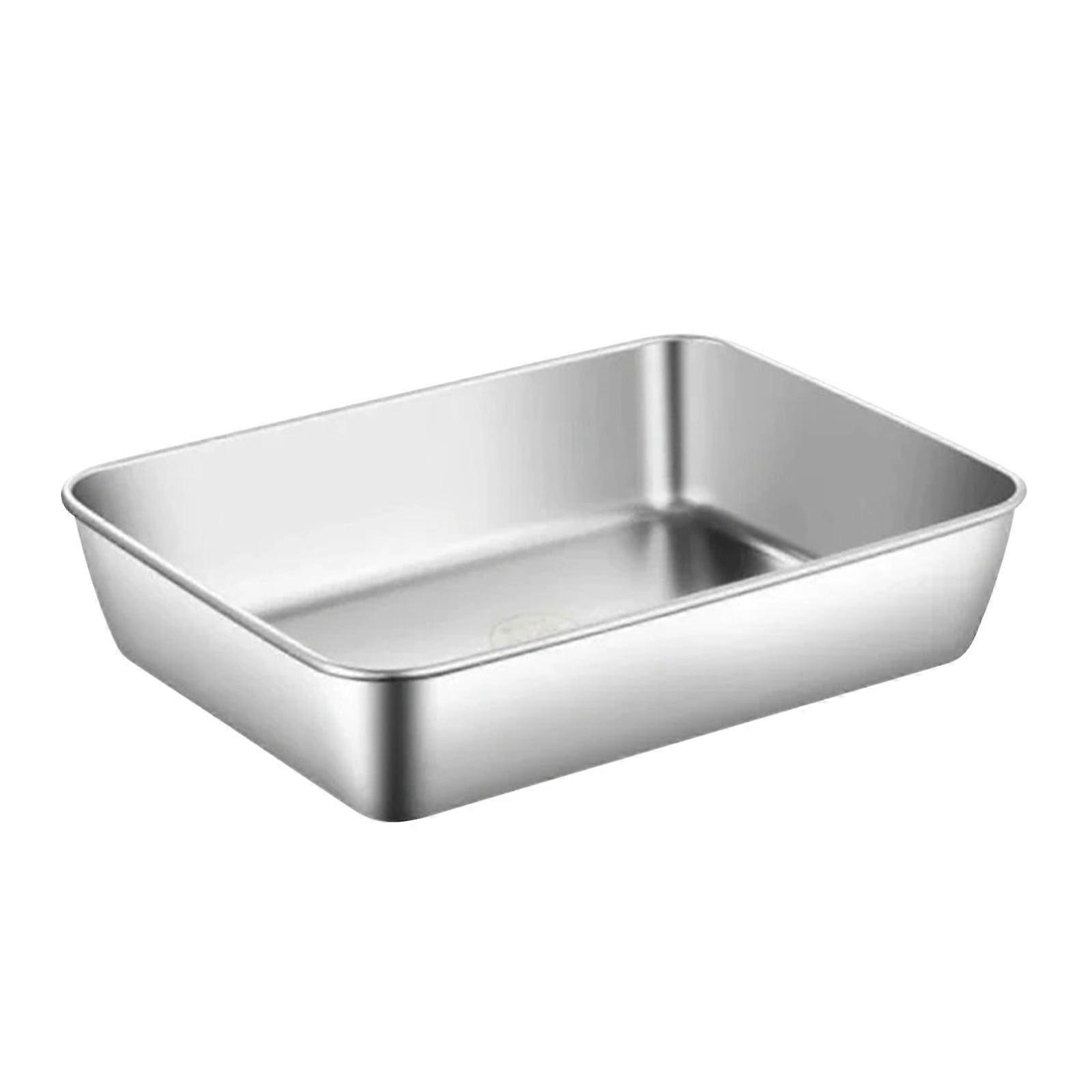 Dengmore Stainless Steel Food Storage Containers, Rectangular Dish Box Lunch Meat Container for Fridge, Pantry, Counter, Refrigerator