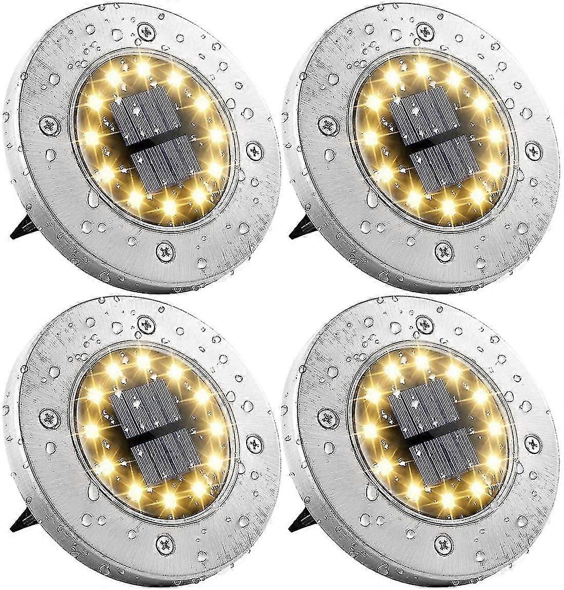 Solcelle gulvlamper, 12 led sollamper for utendørs bruk, hagelamper 6000 K, Ip65 vanntett, varm hvit (8 stk)