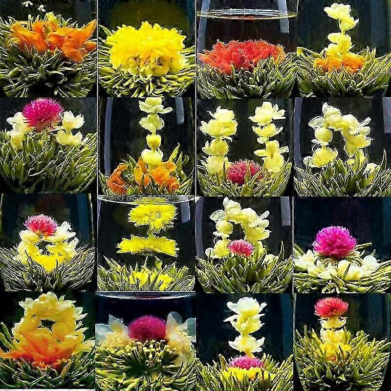 25-26 16 Arten Blühender Tee Handgemachte Blühende Blumenteekugeln Blühender Tee 130g