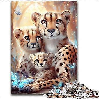 Rompecabezas de guepardo para adolescentes y adultos, divertidos juegos de decoración de pared, regalos únicos de cumpleaños y Navidad - PT 4010
