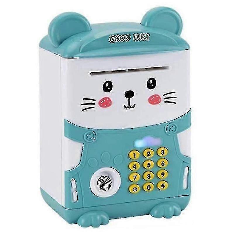 Electronic Piggy Bank,atm Password Saving Bank For Kids,simulate Fingerprint Automatic Scroll Paper Money Coin Bank