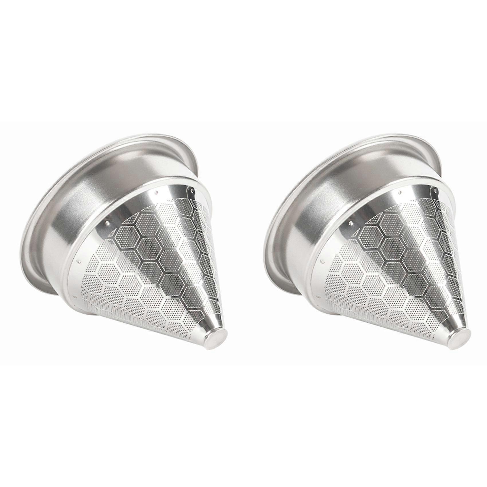 2pcs 58mm Filter Basket with Pour over Coffee Dripper Compatible with 58mm Bottomless Portafilters