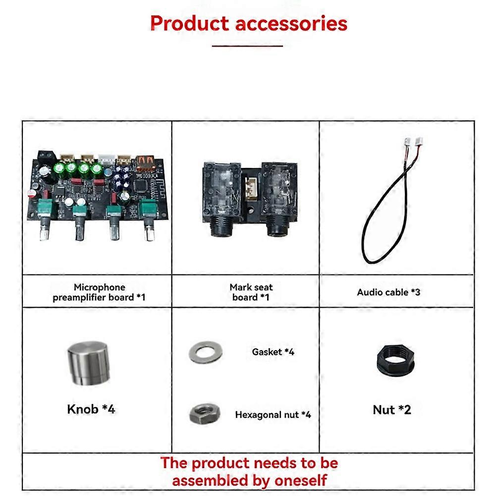 DC8-36V AMP Karaoke Reverb Board Professional Microphone Preamplifier DSP Mixing Module Anti-Whistle with AS21 Module