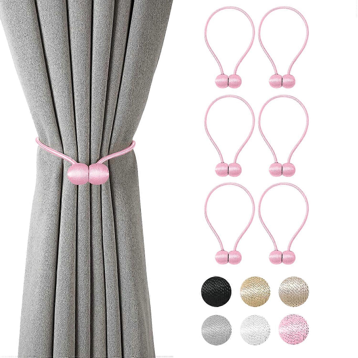 4/6 Pcs Magnetic Curtain Tiebacks, Modern Simple Style, Decorative Drape Ties & Holdbacks Holder for Window Draperies, Home Office