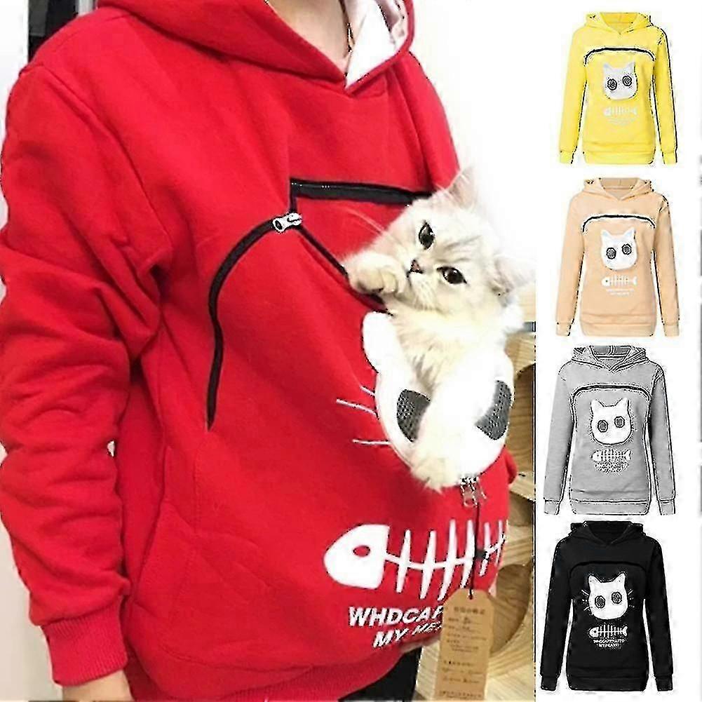 Sweatshirt Cat Lovers Hoodie Kangaroo Dog Pet Paw Pullovers Cuddle Pouch Sweatshirt Pocket Animal Ear Hooded