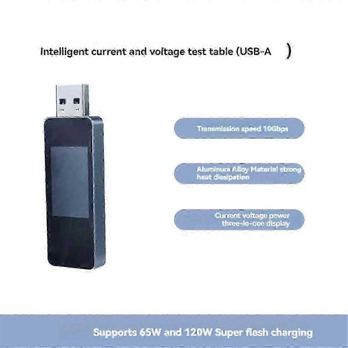 3-in-1 Voltage, Current, and Power Tester Meter with Range up to 4-30V, 0-3A, and 0-90W for Fast Charging - Voltmeter Test Lead