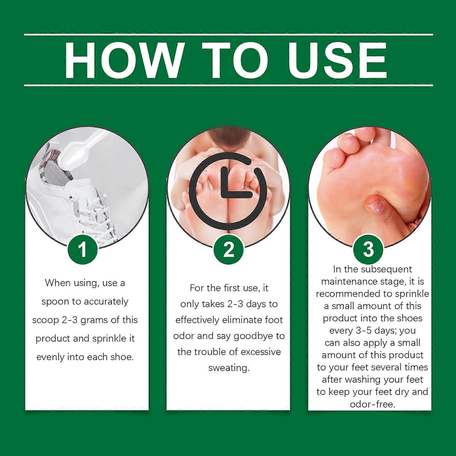 Jaysuing Ayak Temizleme Tozu, Ayakkabılardaki Kokuları Giderir ve Ayakkabılarınızı Taze ve Kuru Tutar Günlük Ayak Bakım Tozu