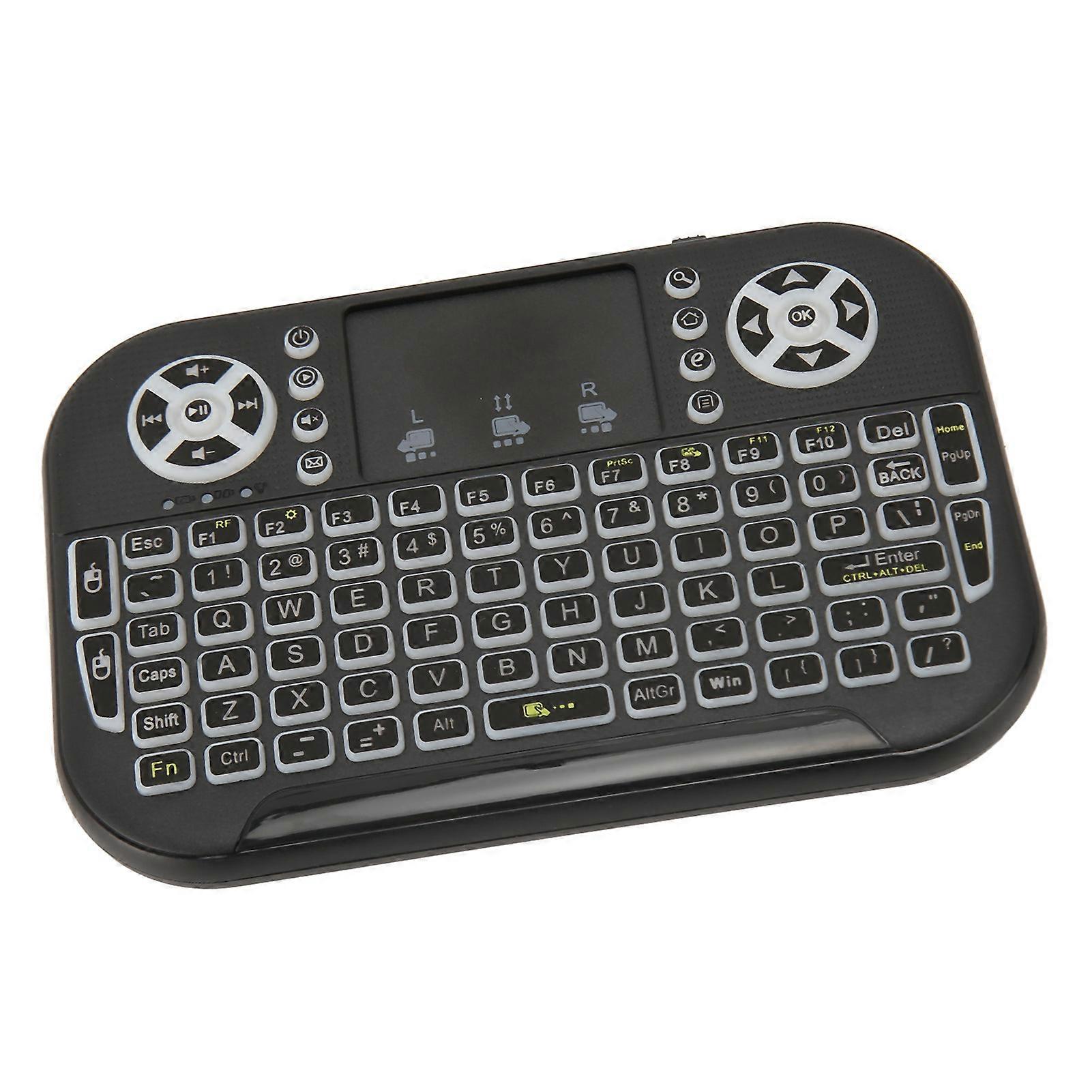 2.4GHz Mini Wireless Bluetooth Keyboard with Touchpad Backlit Portable Keyboard Remote Control for Laptop PC TV Box 