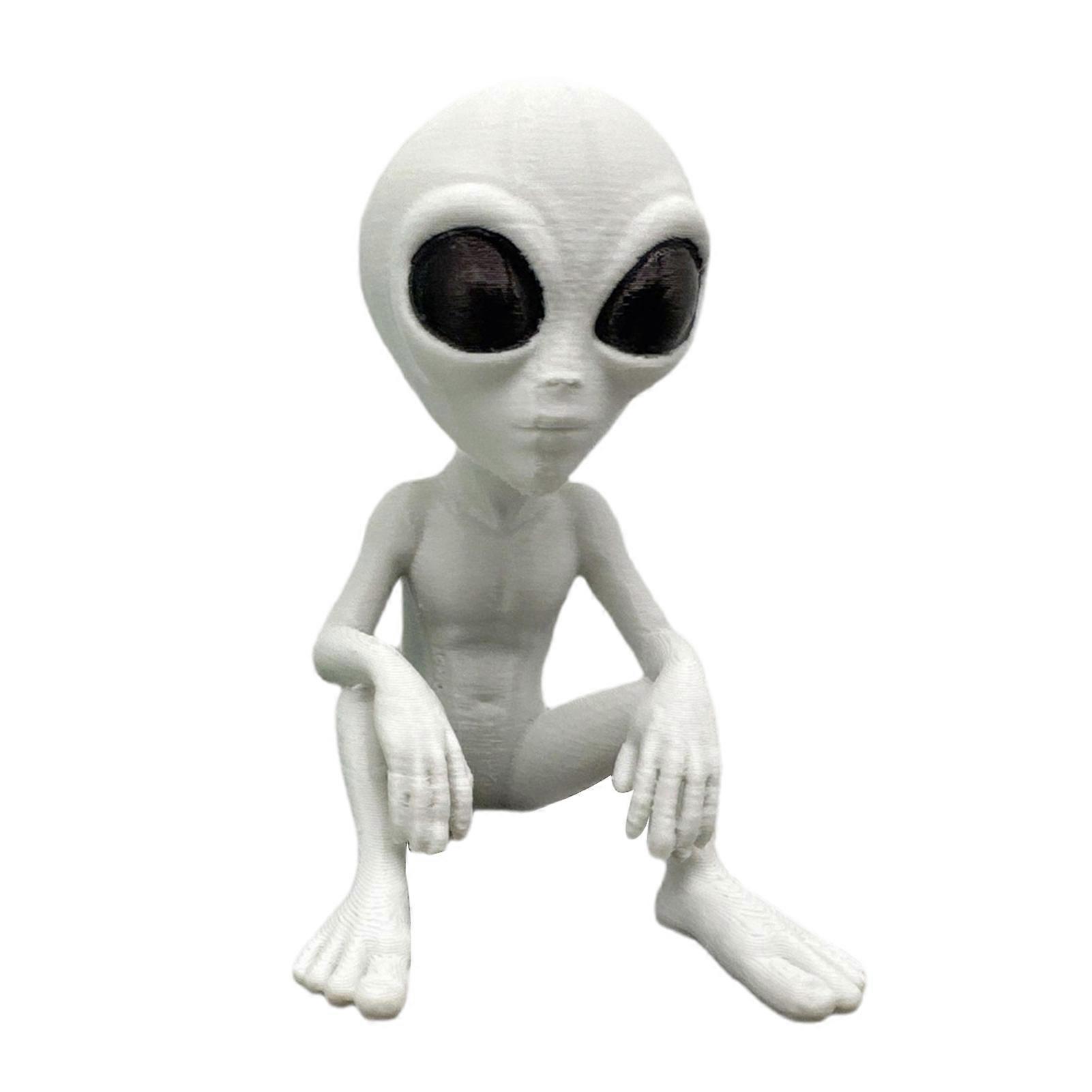 Funny Sitting Alien Statue with Planter Design for Alien Lovers Gift