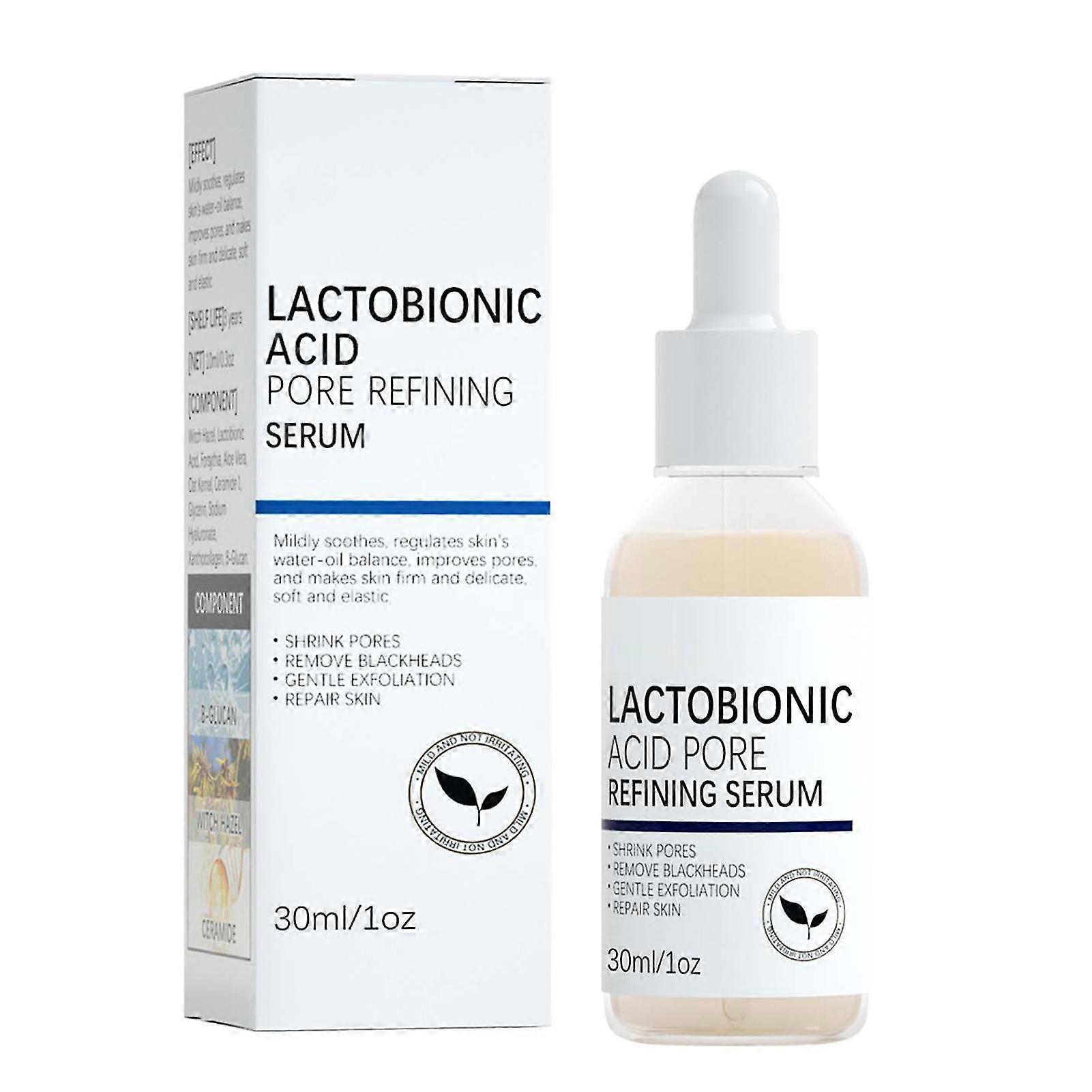 Lactobionic Acid Pore Refining Serum Shrink Pore Reduce Fine Lines Facial Liquid