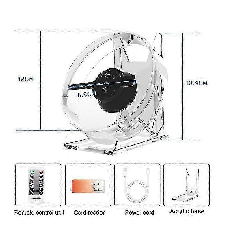 3D Hologram Projector with Remote Display: Holographic LED Sign Player for Images and Videos