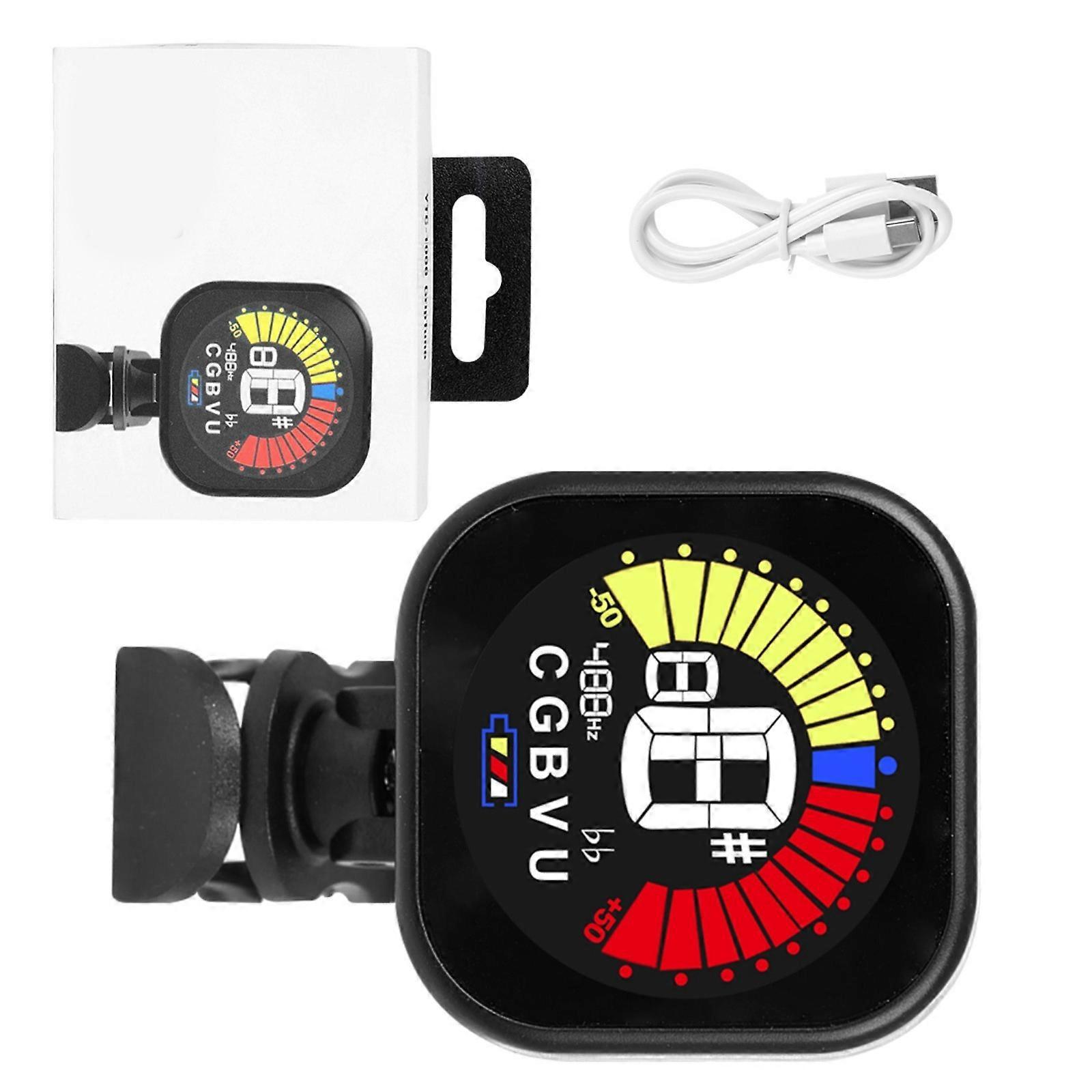 Rotating Guitar Tuner Professional Clip-On Tuner with Clear LCD Display Digital Electronic Tuner Guitar Accessories Multicolor