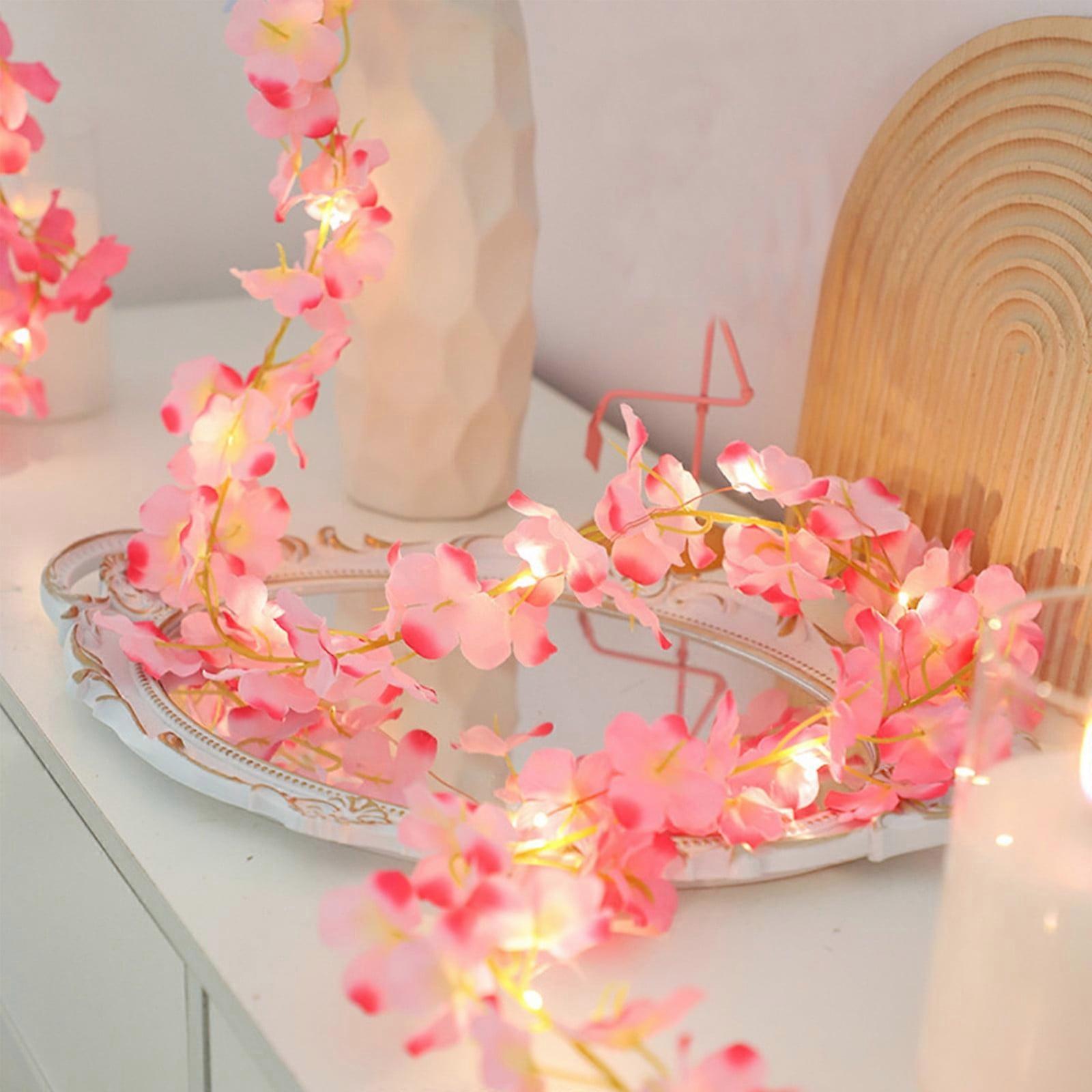 Hiroekza Artificial Plants String Lights, Hydrangea Rattan LED Copper Wire Lights, Green Leaves Decorative Lights, Compatible with Scandinavian Home