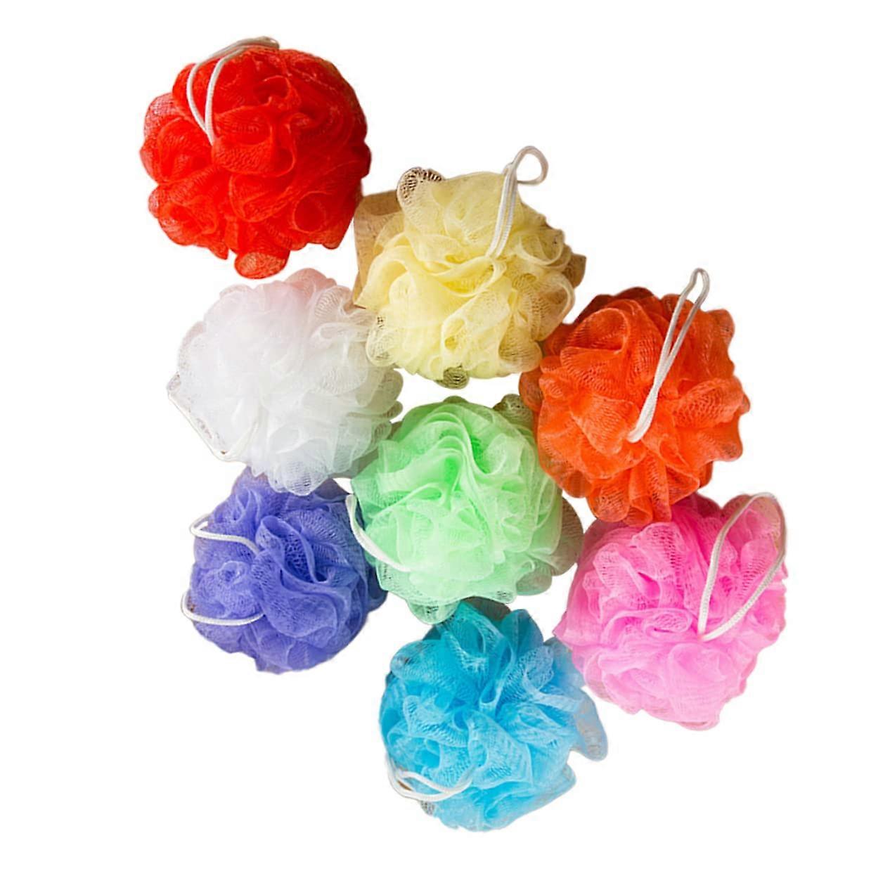 Solid Sponges Reusable Mesh Scrubber Balls For Gentle Exfoliation, Soft Body Cleanser, Mixed Colors, 16pcs, 1set