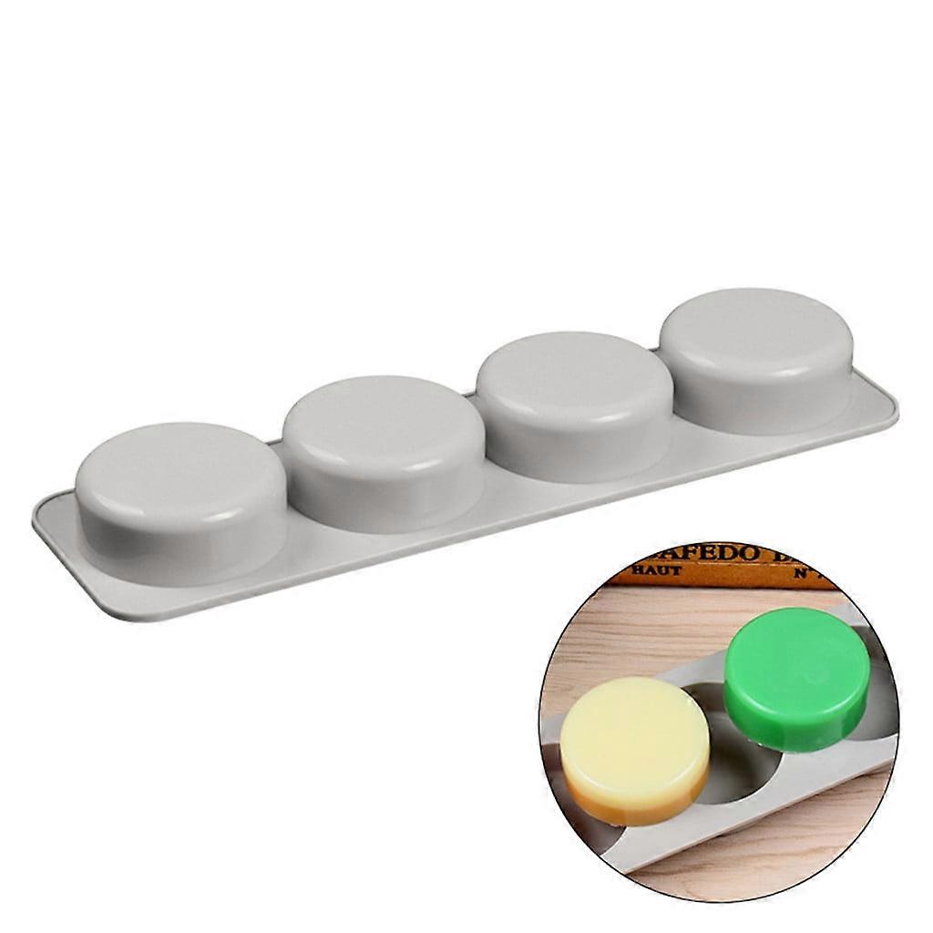 Federra DIY 4 Grid Silicone Soap Mold Handmade Soap Making Round Moulds Tool