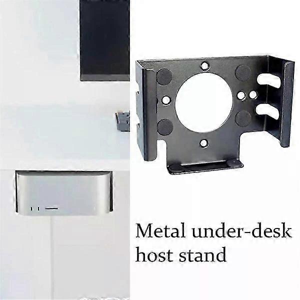 Under Desk Stand for Mac Mini M4 2024 Desktop Computer Metal Bracket Holder Behind Screen for Mac Min YC
