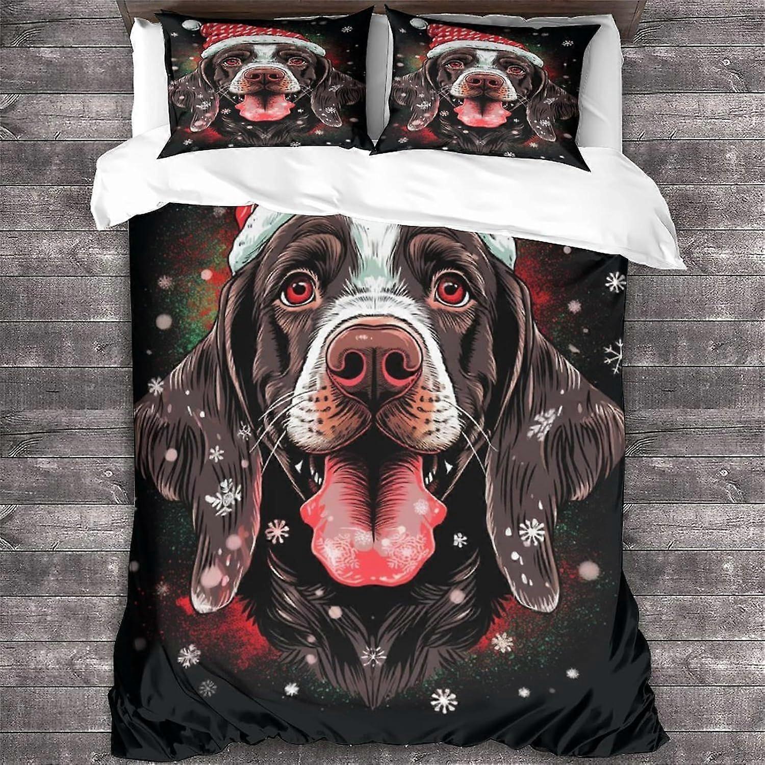 LikeEj غطاء لحاف ستوكات مجموعة الفراش ، 3D طباعة لحاف غطاء لحاف &كيس وسادة مع إغلاق سحاب ، الشتاء لينة غطاء لحاف عيد الميلاد