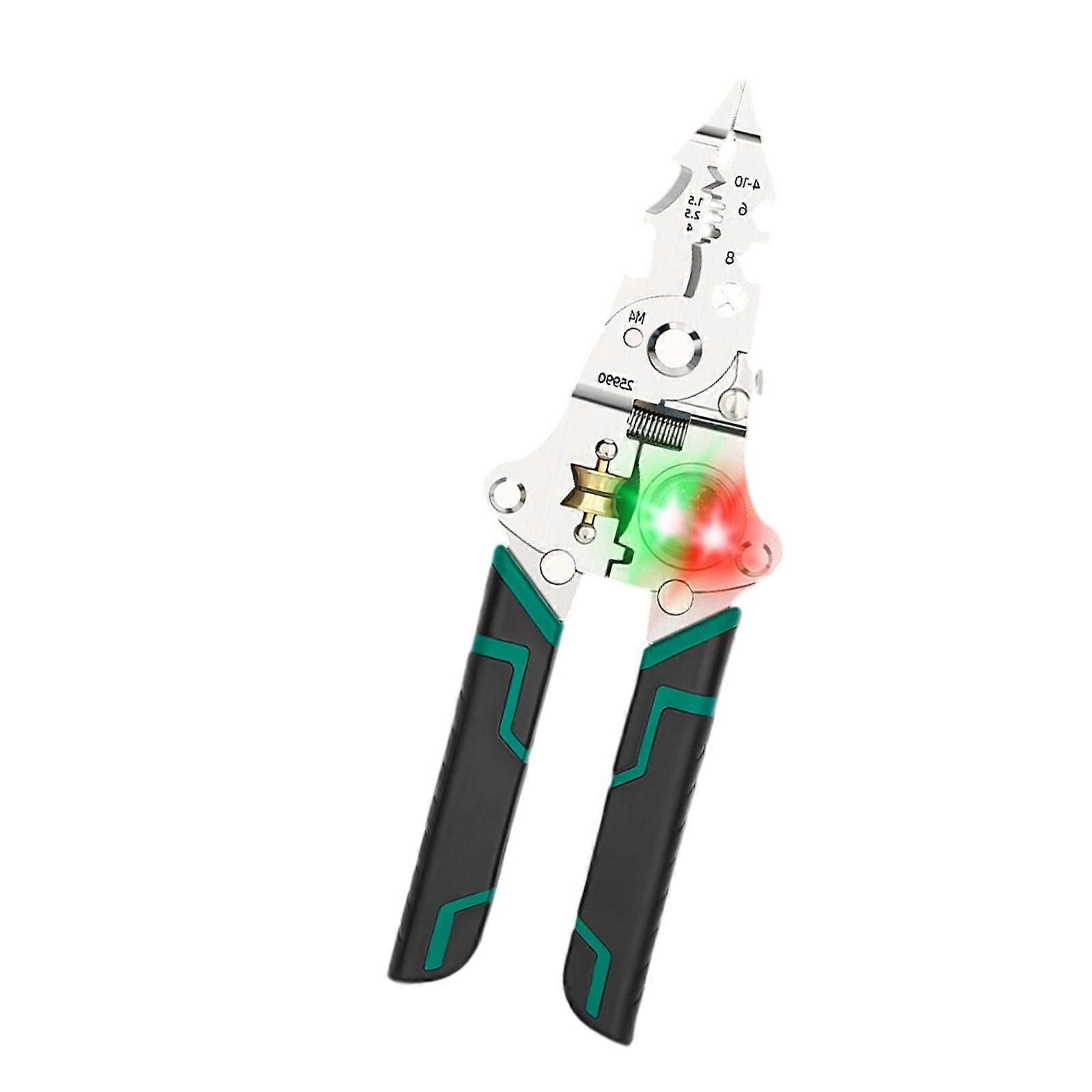 Professional Folding Wire Stripper Featuring Stripping Blade Integrated Voltage Detector Metal Build Ergonomic Handle Multicolor