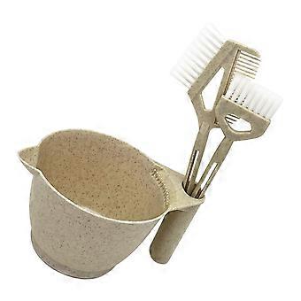 Hair Dyes Color Brush and Bowl Set Hait Coloring Applicator Hair Color Bowl Hair Dyes Brush Hair Coloring Brush for Hair  Wheat straw powder