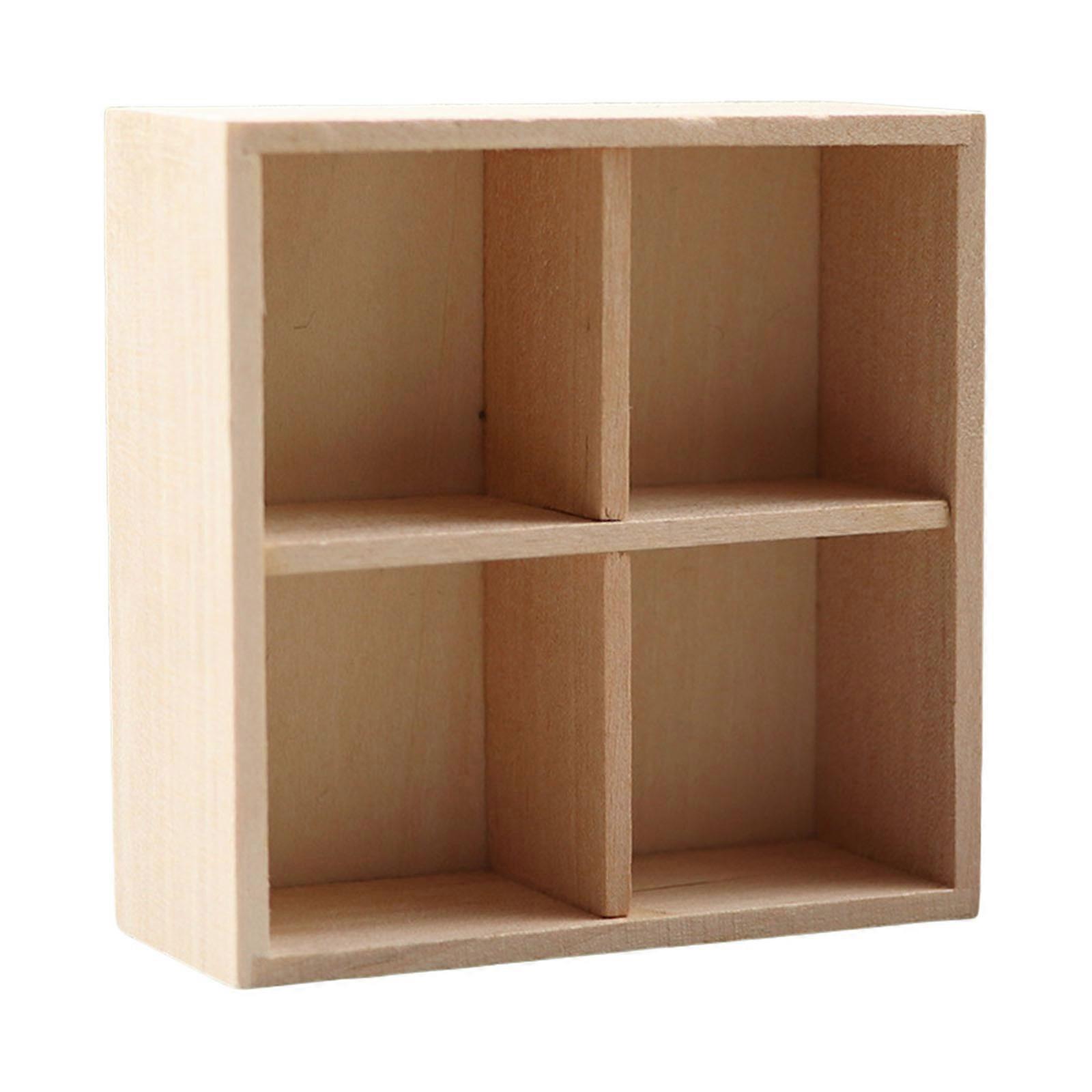 Doll House Display Shelf Miniatures Wood Zakka Toy Pretend Play Realistic Model Cabinet Model Mini Size Multicolor