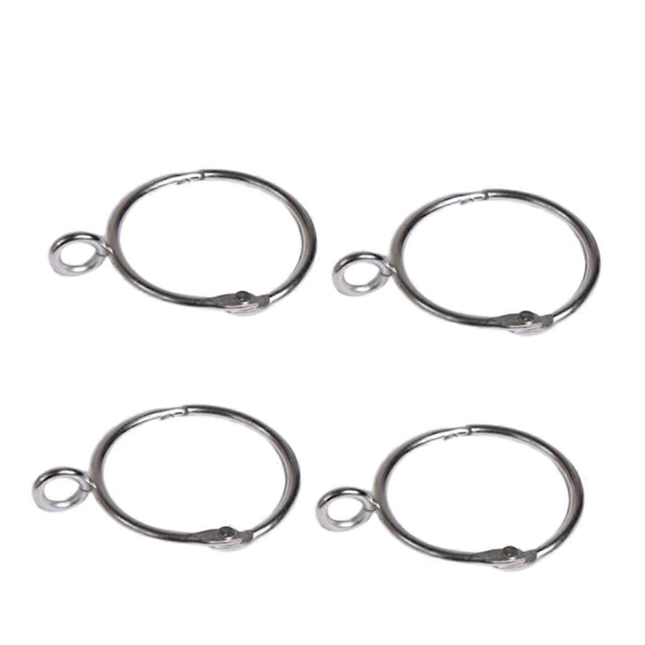 20pcs Curtain Rings with Clips Metal Round Opening Hooks for Hanging Drapes and Sliding Curtains