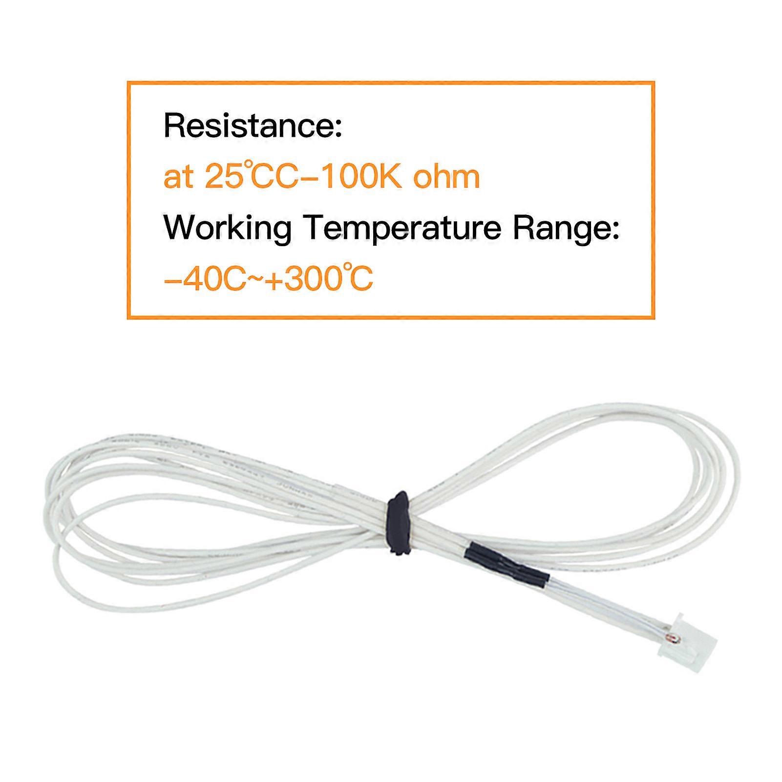 20PCS 100K ohm NTC 3950 Thermistors Temp Sensor for 3D Printer Heatbed or Hot End, Compatible with Creality Ender 3, Anycubic Mega (1Meter)