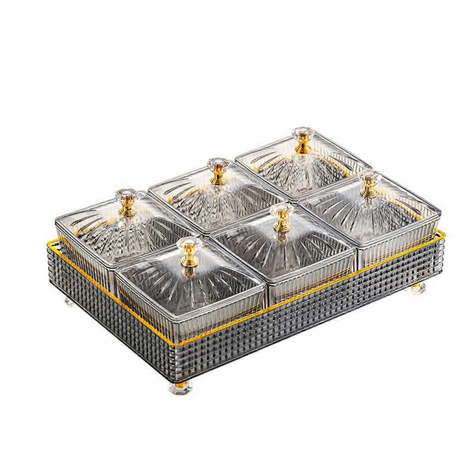 Candy Plate Light Fruit Box Room Small Snacks Divided Refreshment Tray Plastic Dried Fruit Dish,A