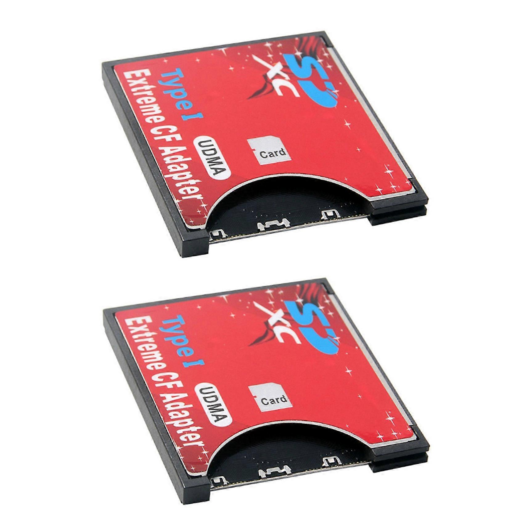 2X SD to CF Card Sleeve Supports Wireless WIFI SD Card Type I Adapter SLR Camera Red