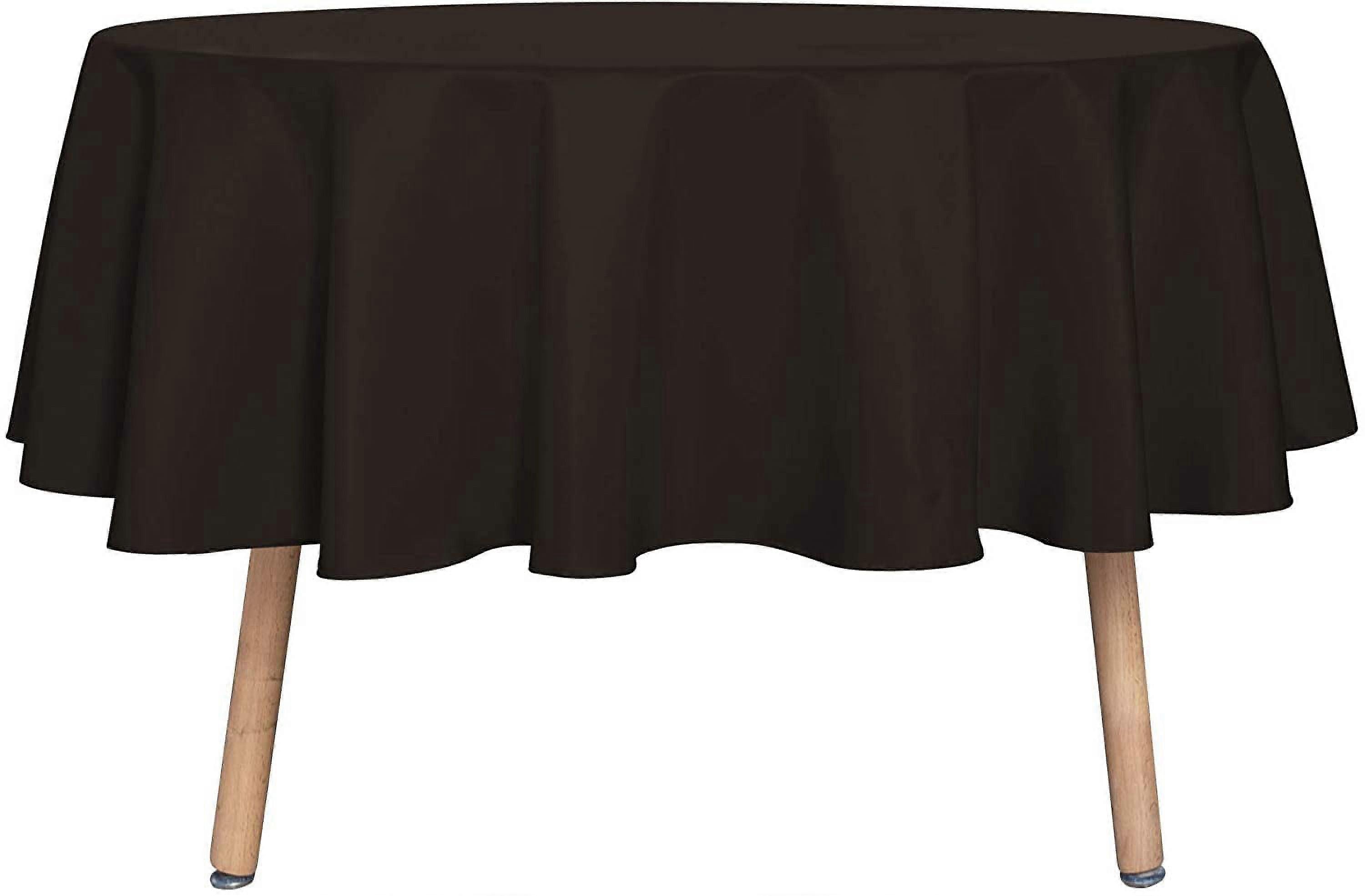 Toalha de mesa redonda preta de 90 polegadas, resistente a manchas e rugas - capa de mesa de poliéster lavável para mesa de jantar, buffets e camping.