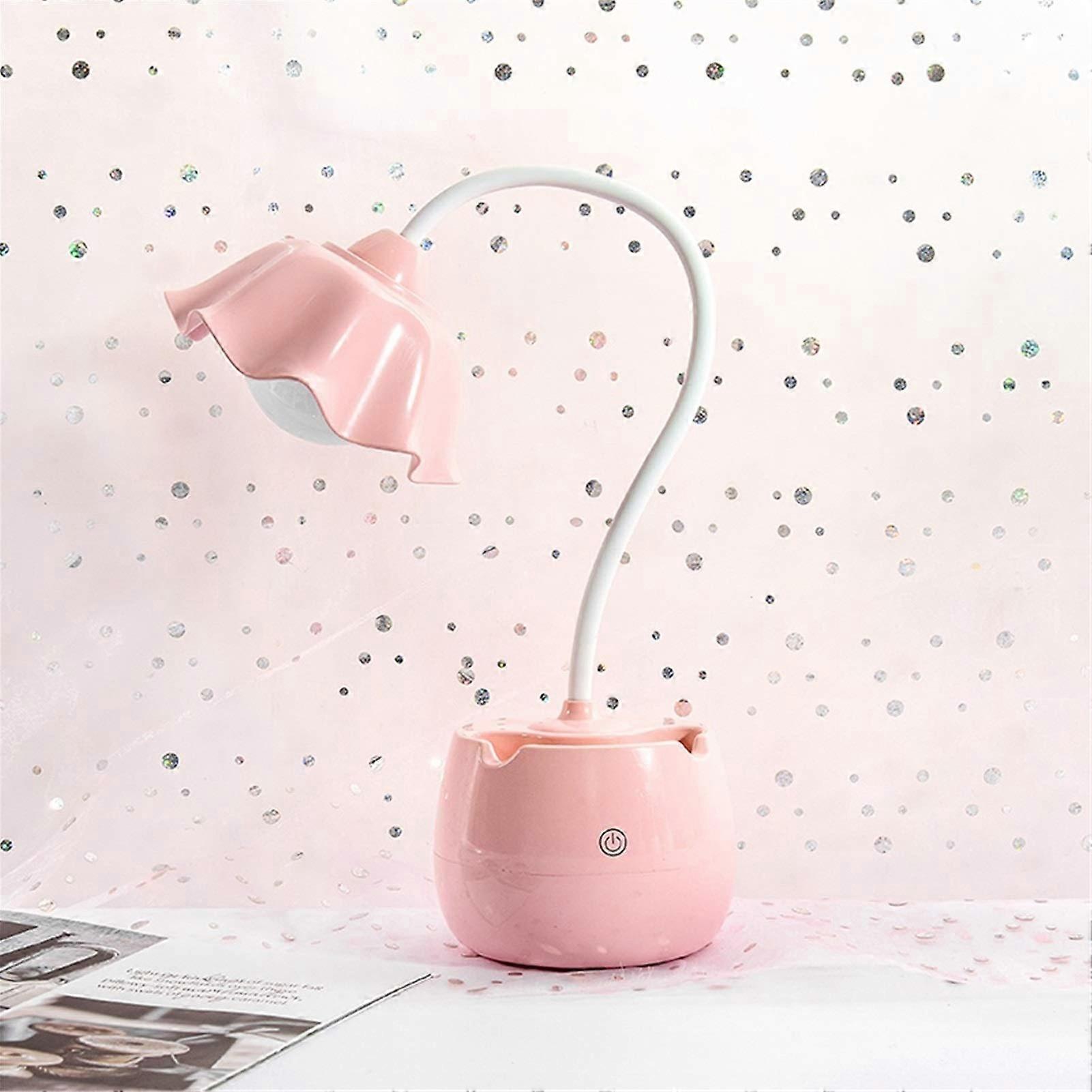 LED Desk Lamp with Pen Holder, USB Rechargeable, Touch Control, 3 Brightness, 360° Flexible for Reading and Study