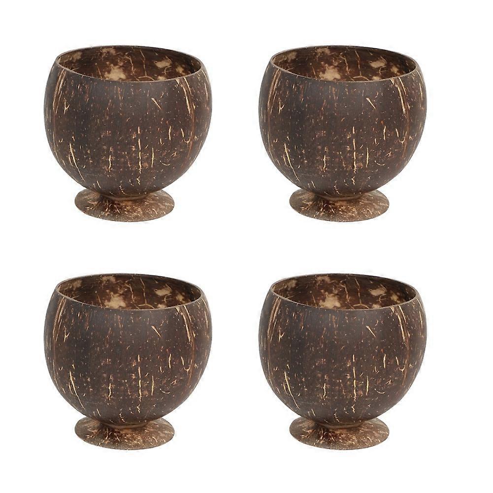 Coconut Shell Fruit Beer Coffee Cold Drink Cup Coconut Bowl-4Pcs