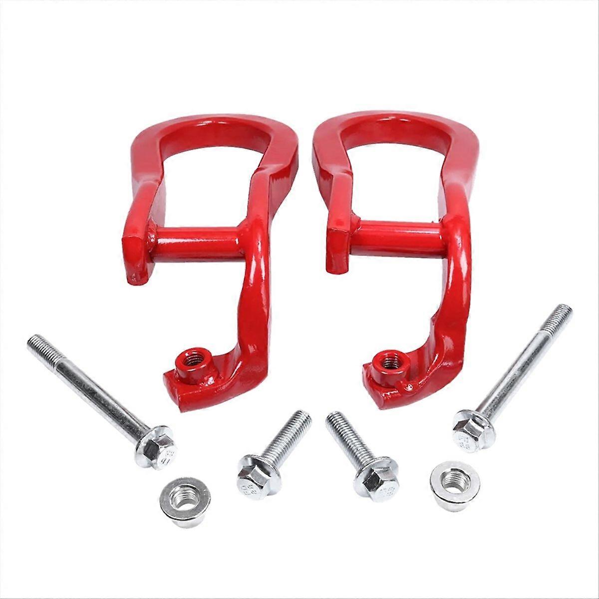 For 2015-2019 Front Bumper Towing Hooks Red