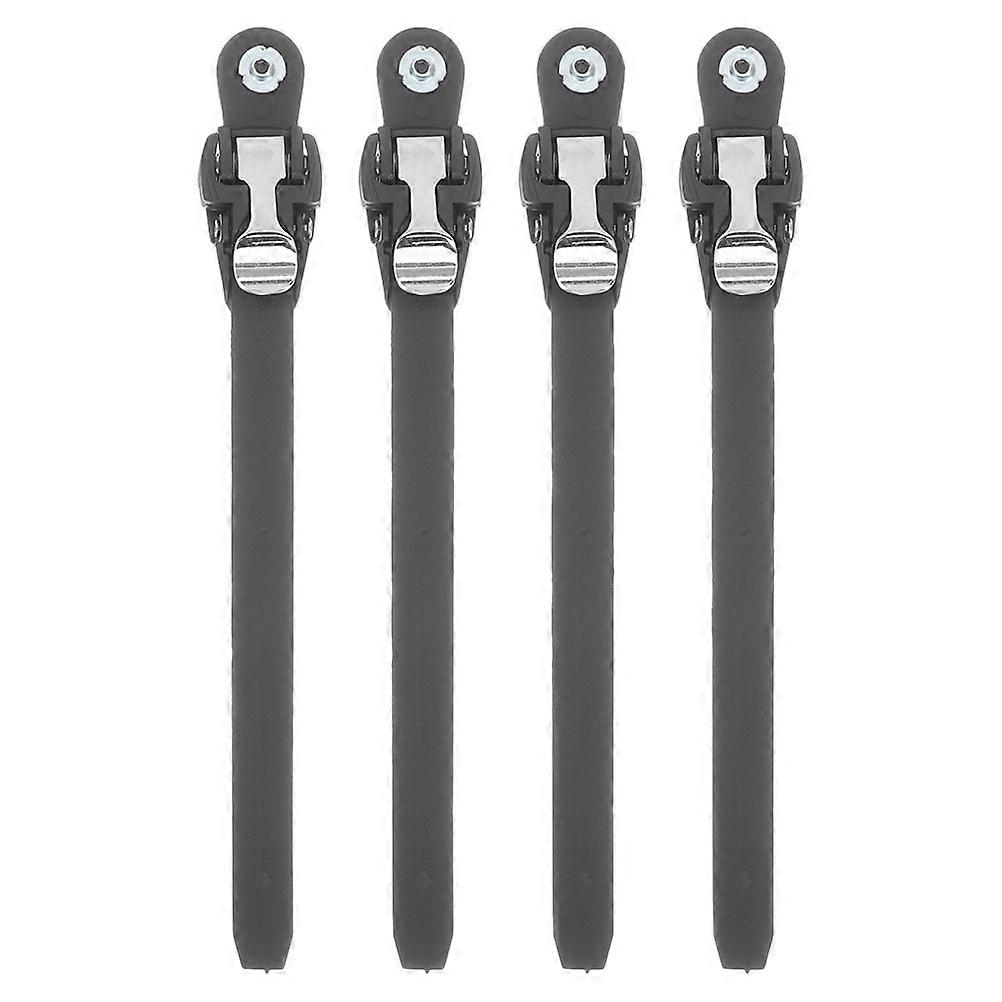 PVC Black Roller Skate Buckle Straps for Secure Lock 4Pcs Replacement