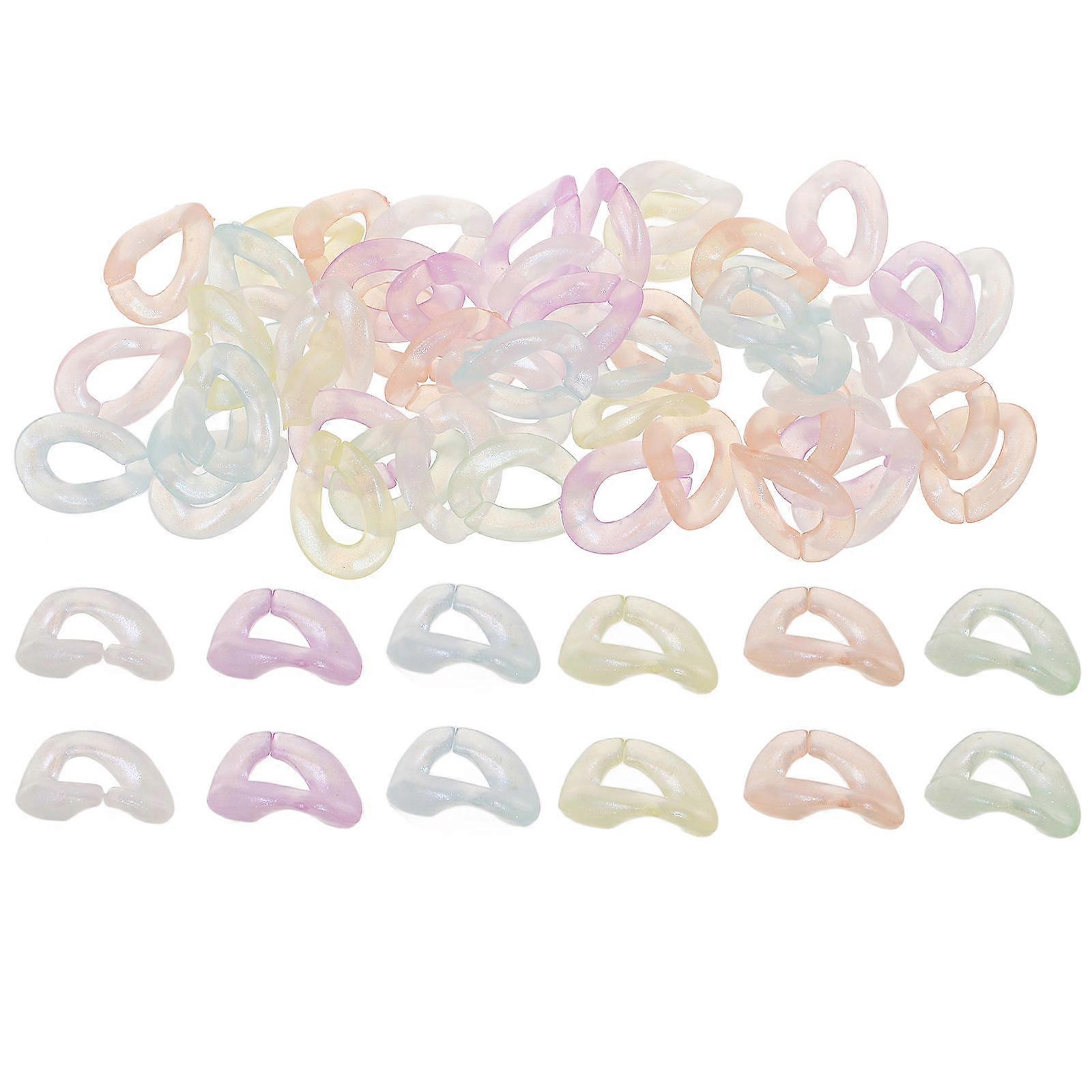 Glow Linking Rings Acrylic Oval Link Connector for Jewelry Making 200Pcs