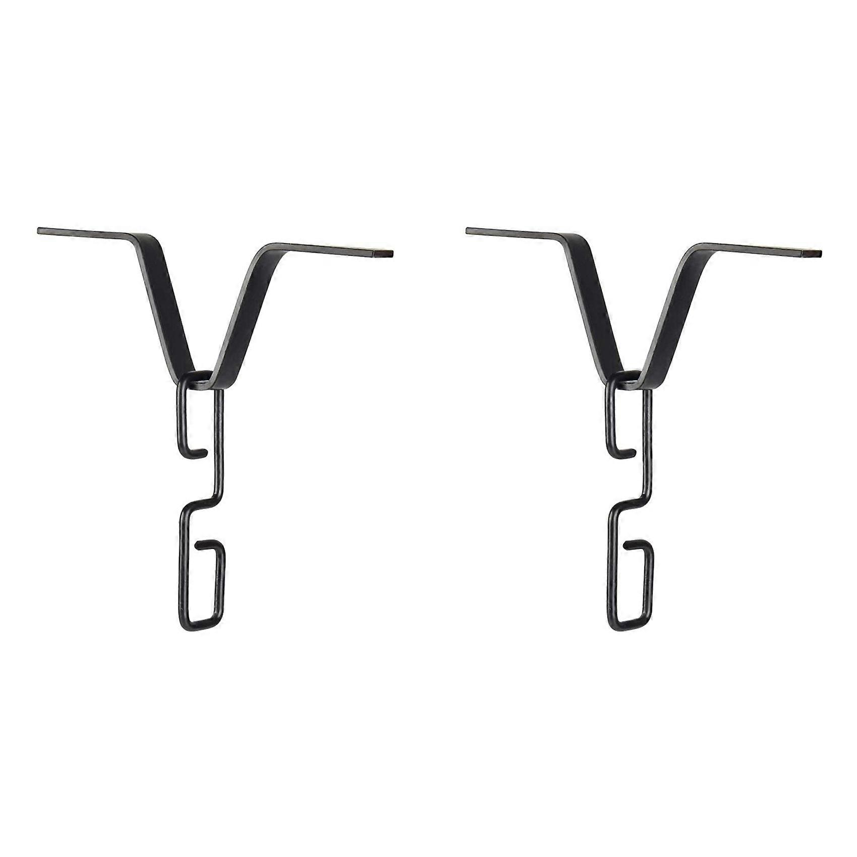 2X Rain Chain Gutter Adapter, Black V-Shaped Rain Chain Adapter with S-Shaped Hook, Rain Chain Hook