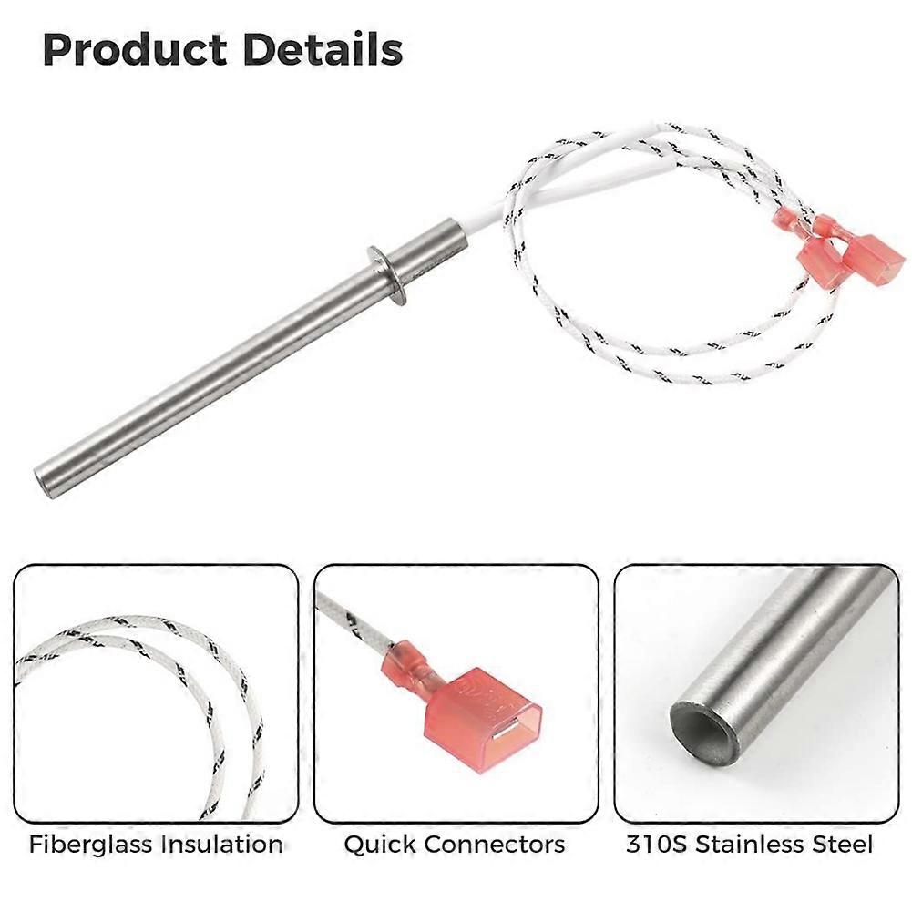 For Quadra-Fire, PelPro & Pleasant Hearth Igniter Pellet Stove Ignition Rod, Heating Element with Clips SRV7000-660